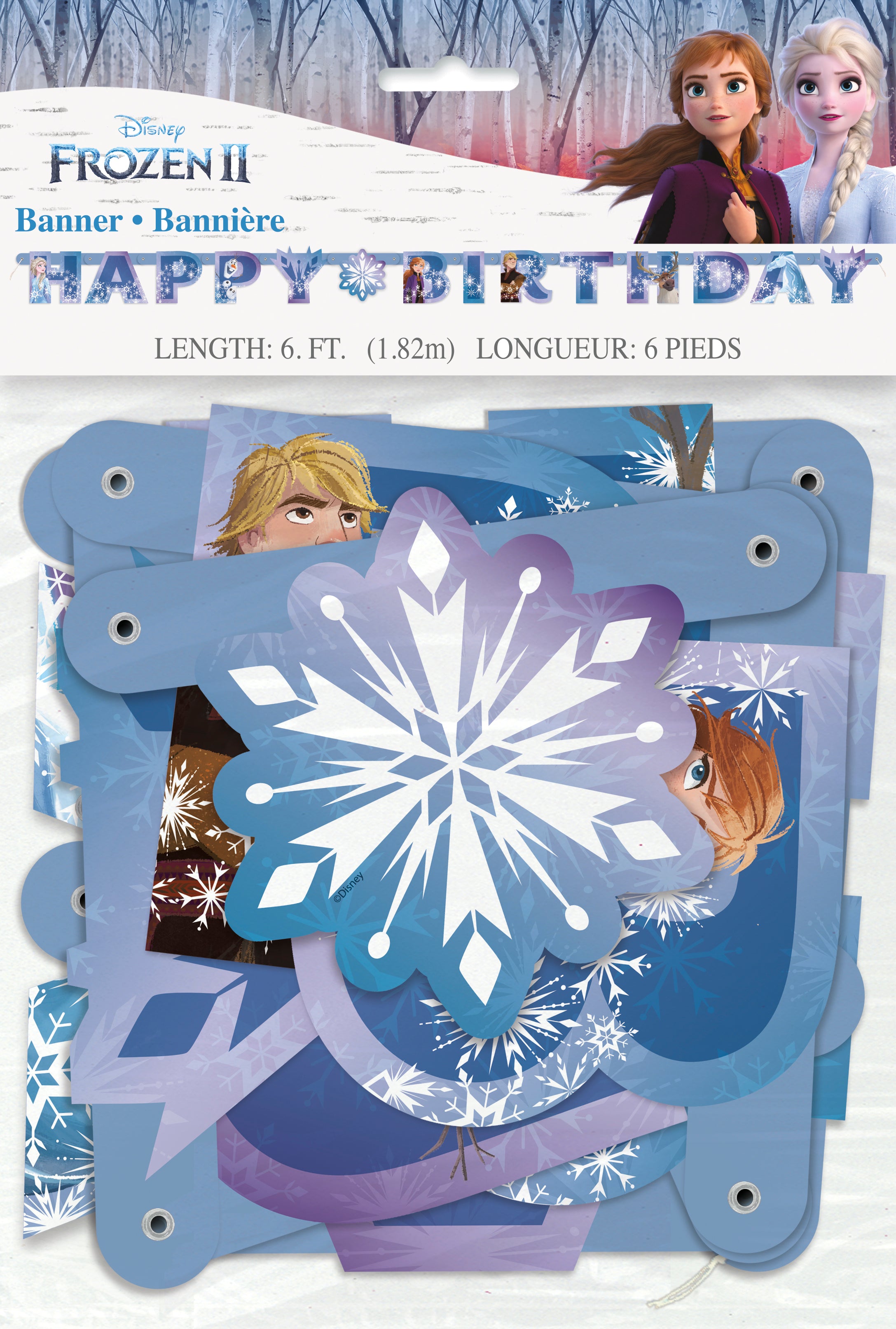 Frozen 2 Large Joint Banner - Disney Movie Party Decorations, Birthday Supplies, Kids Room Wall Decor - Perfect for Themed Parties & Home Decorations