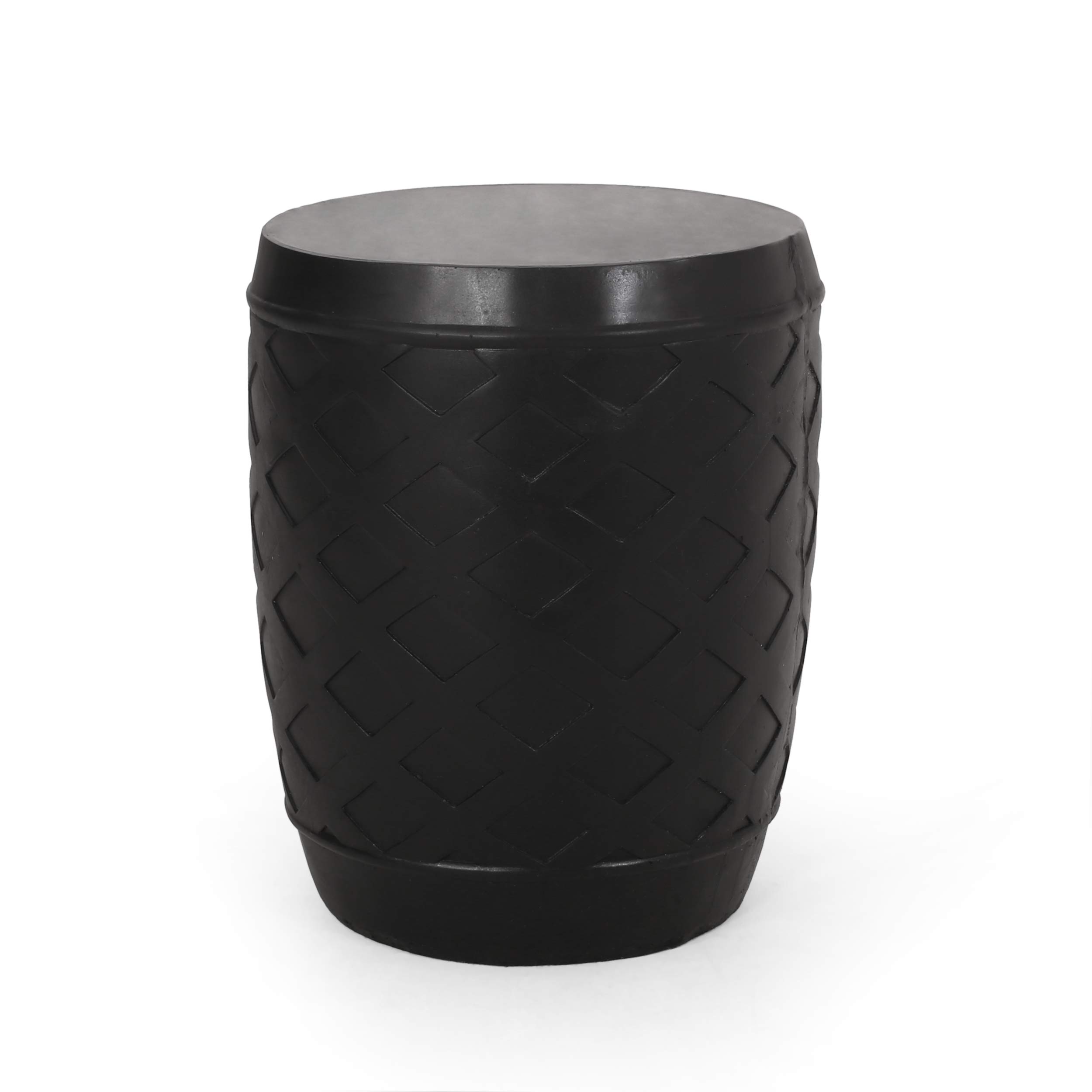 Christopher Knight Home Bordeaux Outdoor Contemporary Side Table, Matte Black - Modern Patio & Garden Furniture for Poolside, Deck, or Backyard Relaxation