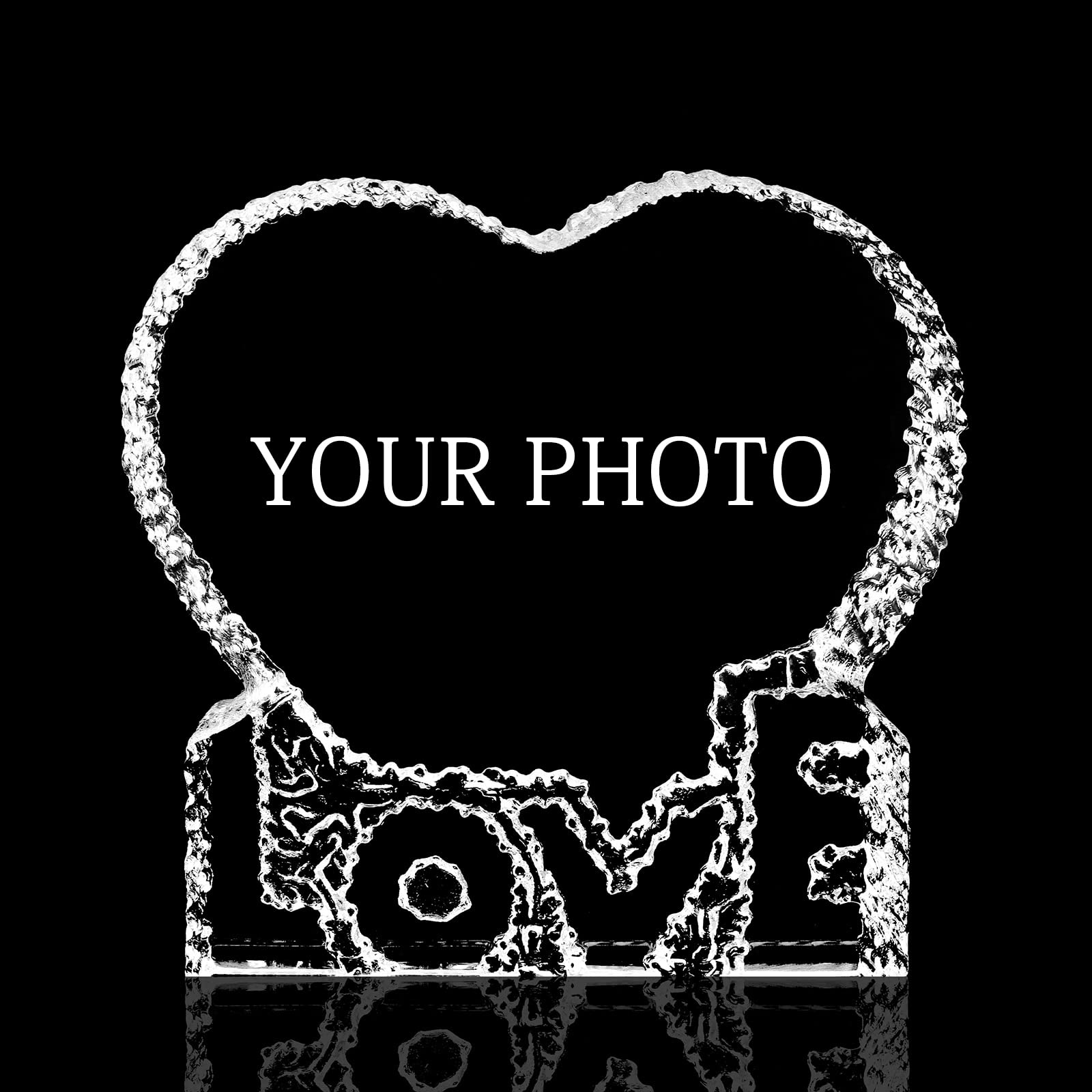 Personalized Crystal Photo Frame for Couples - Custom Engraved Love Gift for Wife, Husband, Anniversary, Valentine's Day, Christmas & Birthday - Perfect for Home Decor, Wedding Keepsake & Romantic Surprises