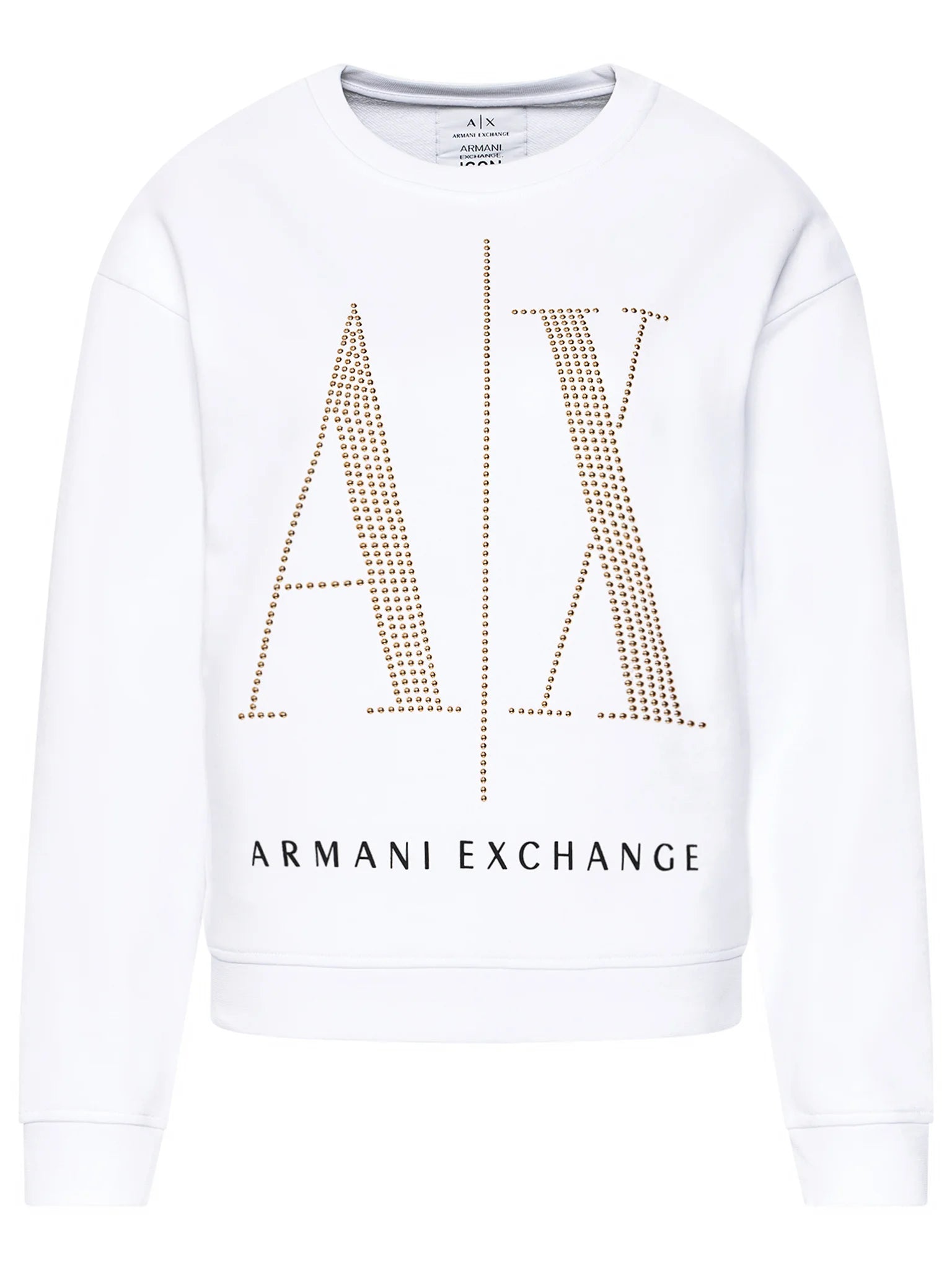 Armani Exchange White and Gold Sweatshirt for Men & Women - Stylish Casual Wear for Everyday Outfits and Street Fashion