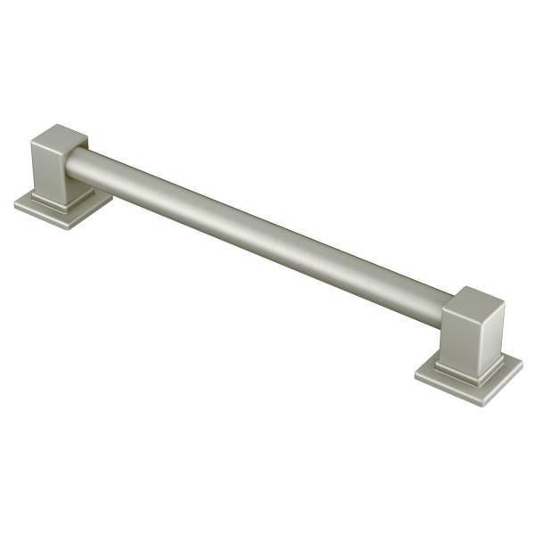 Moen 90 Degree 12-Inch Designer Grab Bar - Brushed Nickel (YG8812BN) for Bathroom Safety & Accessibility