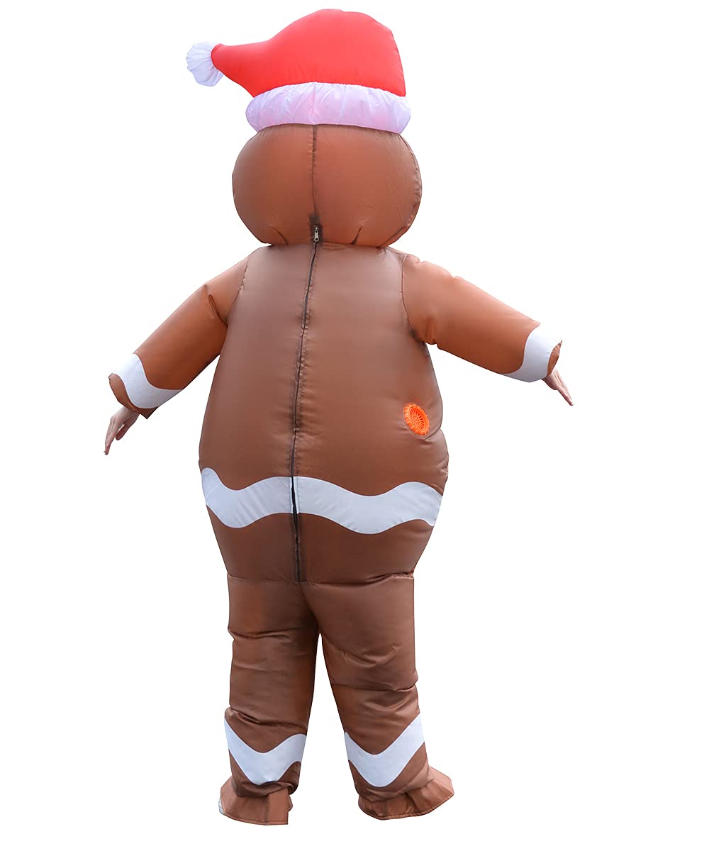 Unisex Inflatable Christmas Gingerbread Man Costume for Adults - Holiday Party Outfit, Christmas Cosplay, Festive Dress Up (Great for Christmas Parties, Office Events & Family Gatherings)