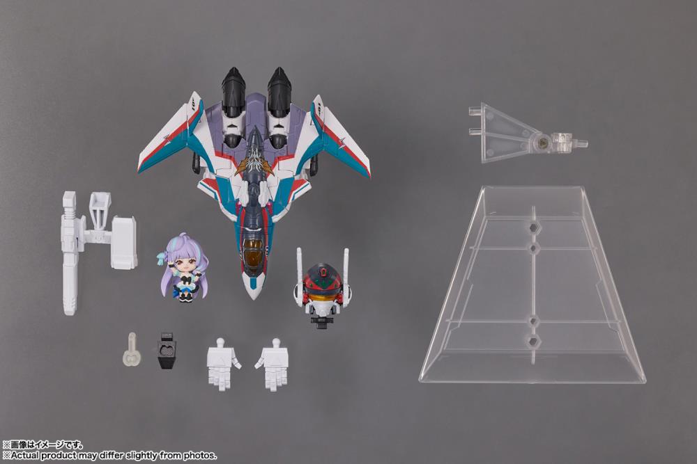 Bandai Tiny Session Macross Frontier VF-31S Siegfried (Arad Custom) & Mikumo Guynemer Action Figure Set - Anime Collectible for Display & Play - Perfect for Fans & Model Enthusiasts