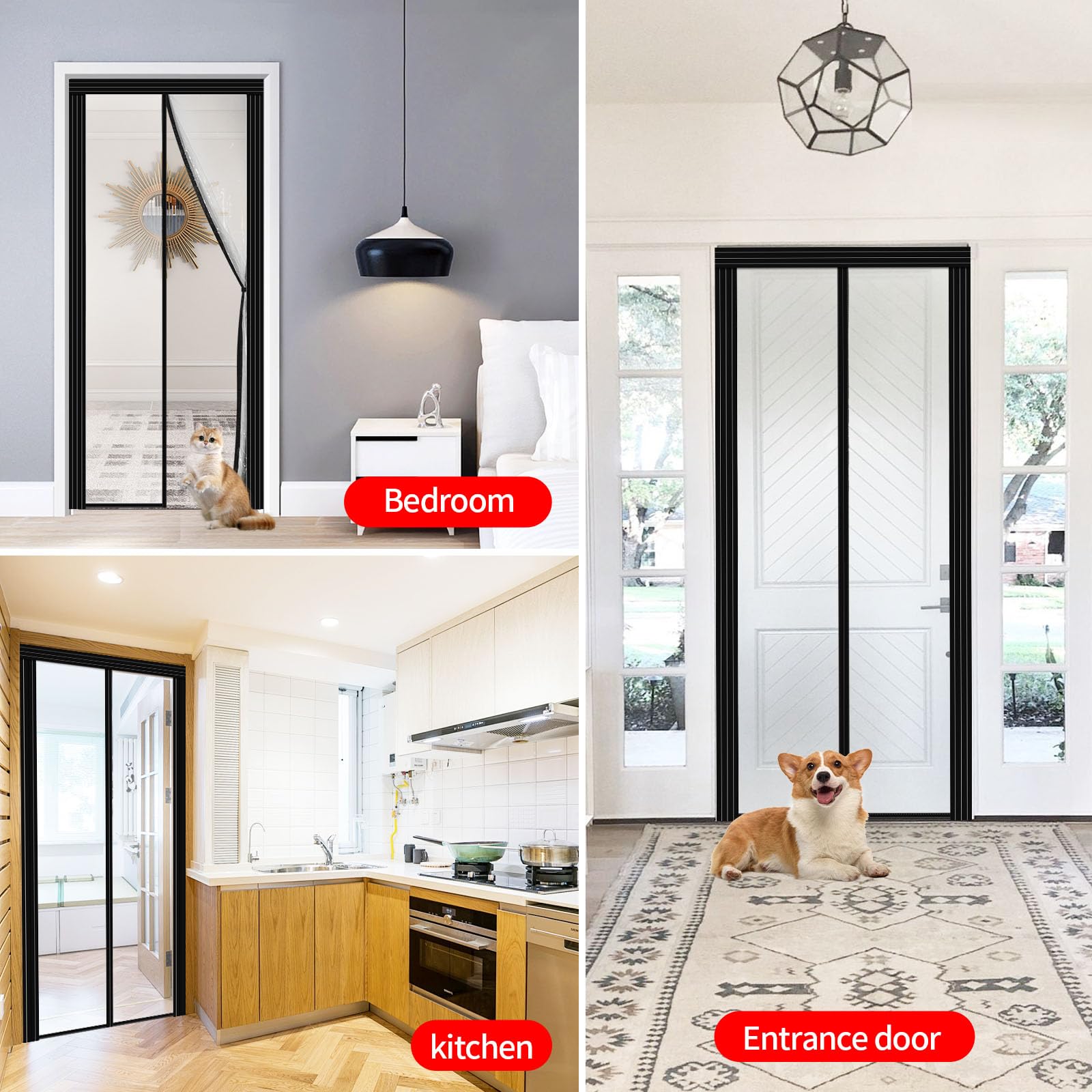 Adjustable Transparent Insulated Door Curtain - DIY Size 29