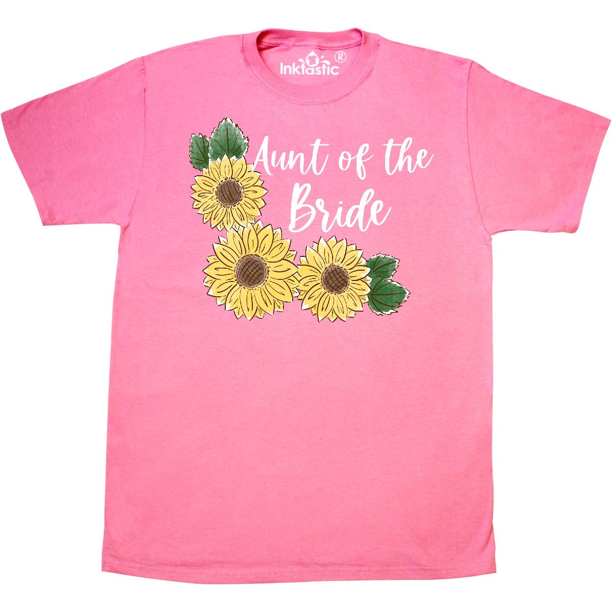 Inktastic Aunt of The Bride Sunflower T-Shirt - Comfortable & Stylish Wedding Party Outfit for Bridesmaids & Family