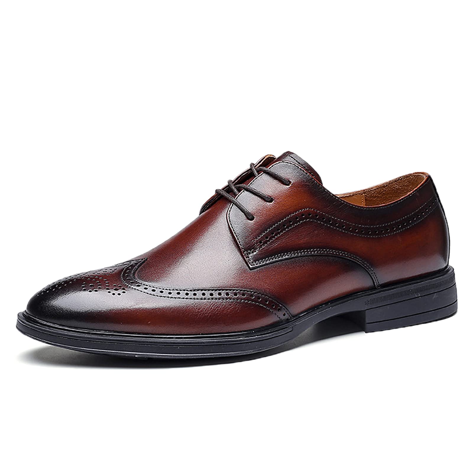Men's Classic Derby Lace Up Shoes - Casual & Formal Business Dress Shoes for Walking, Office, and Everyday Wear