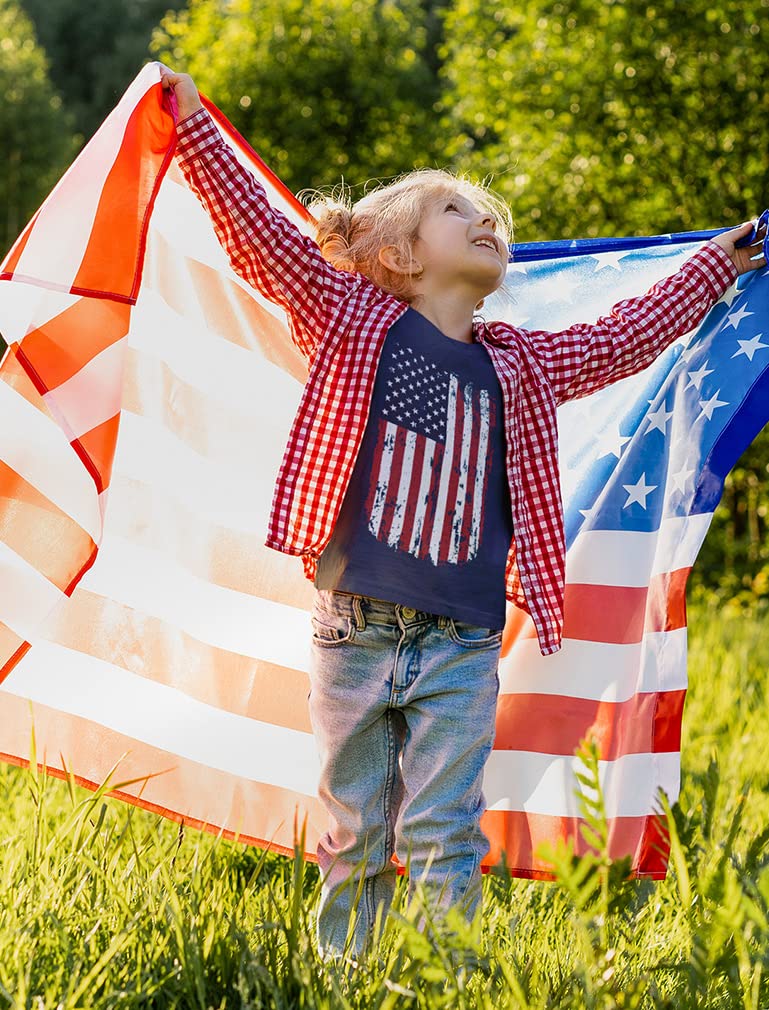 Patriotic USA Flag T-Shirt for Boys - Red White Blue American Memorial Day & 4th of July Kids Shirt - Perfect for Toddler Celebrations, Parades, and Family BBQ Parties