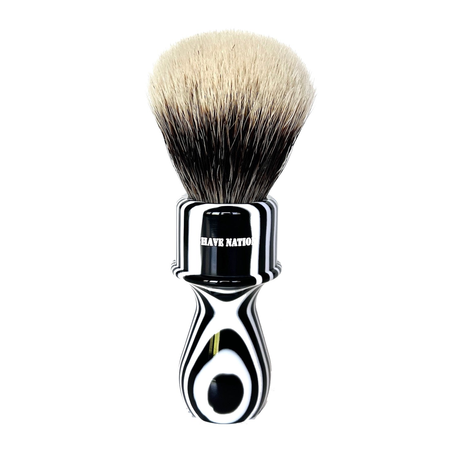 Premium Badger Hair Shaving Brush with Zebra Resin Handle - Luxury Wet Shaving Tool for Men's Grooming & Beard Care - Perfect for Home Use, Travel & Gift Giving