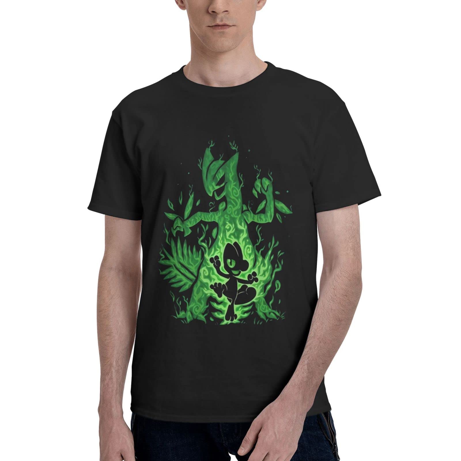 Anime Manga T-Shirt for Men - Summer Short Sleeve Graphic Tee - Black Casual Cotton Shirt - Perfect for Cosplay, Comic Con & Everyday Wear
