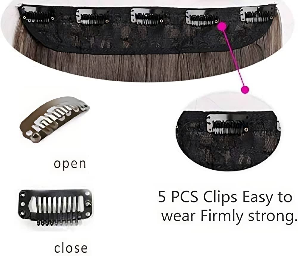 ZALYA 5-Clip Brown Wavy/Curly Human Hair Extensions 22 Inches 150g for Women & Girls - Perfect for Parties, Weddings & Daily Styling