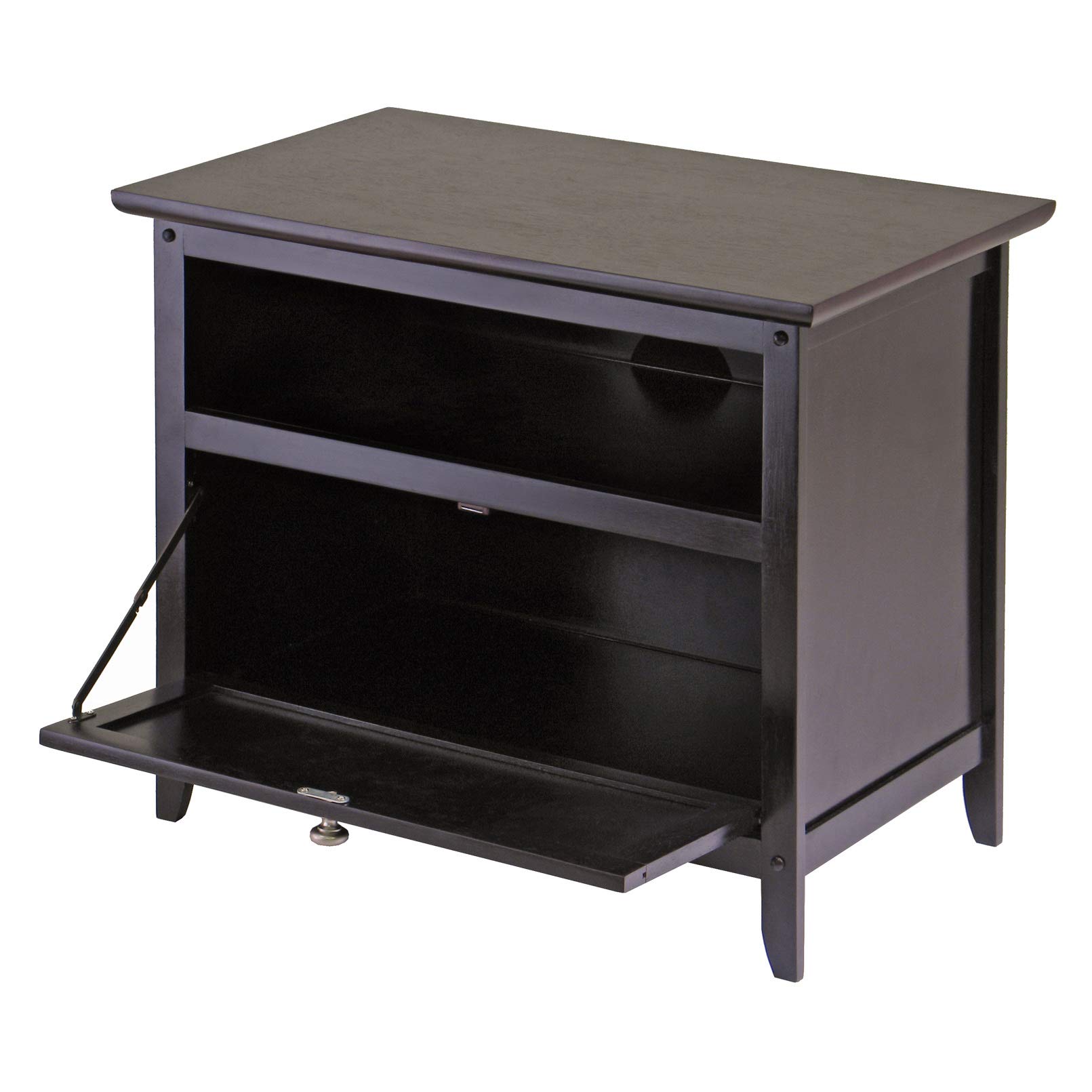 Winsome Wood Zara TV Stand for Living Room - Espresso Brown Media Console with Storage Shelves for Entertainment Center, TV Stand Furniture - Perfect for Home Theater, Living Room, and Family Room Setup