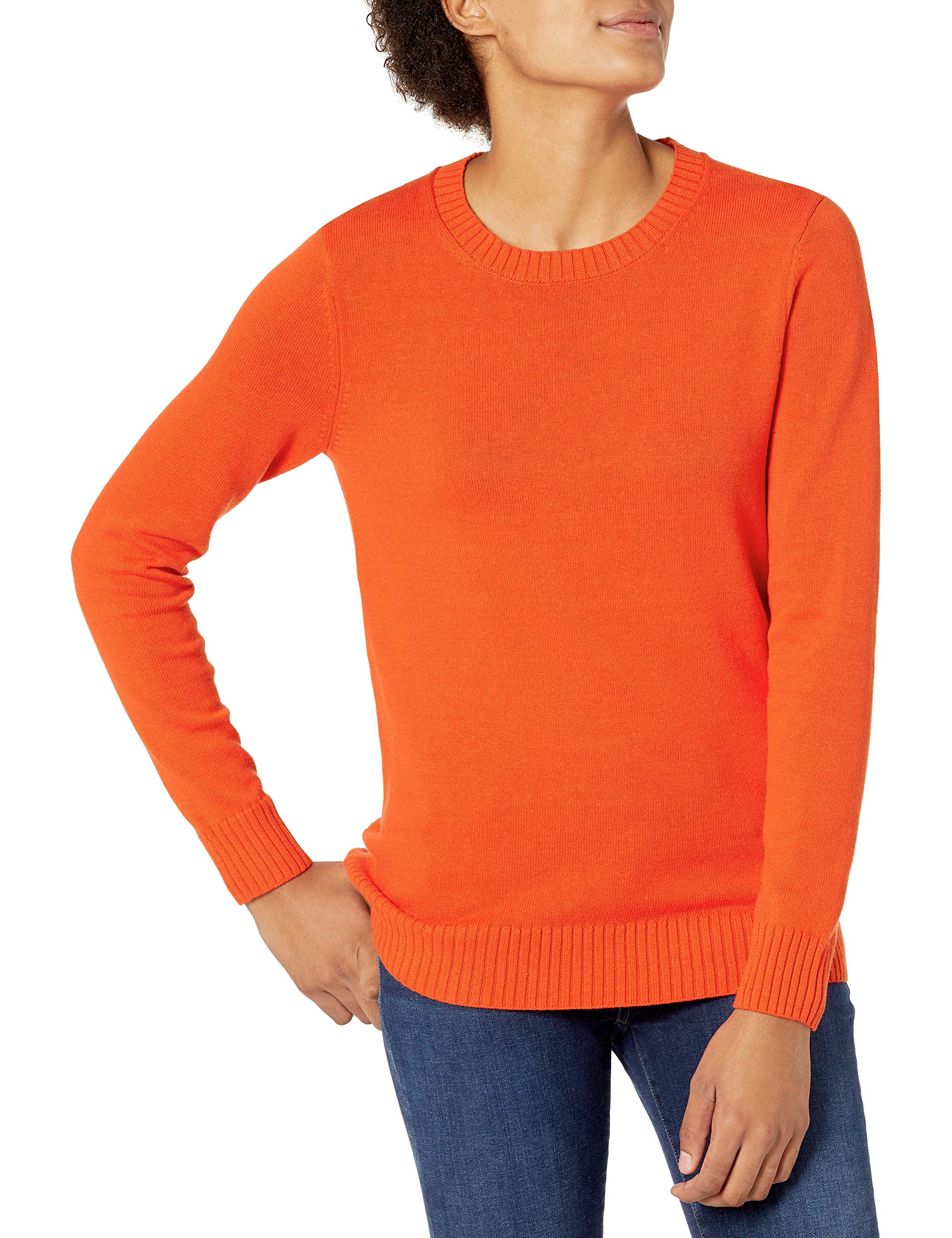 Amazon Essentials Women's 100% Cotton Crewneck Sweater - Soft Casual Pullover for Everyday Wear, Office, and Fall Outfits