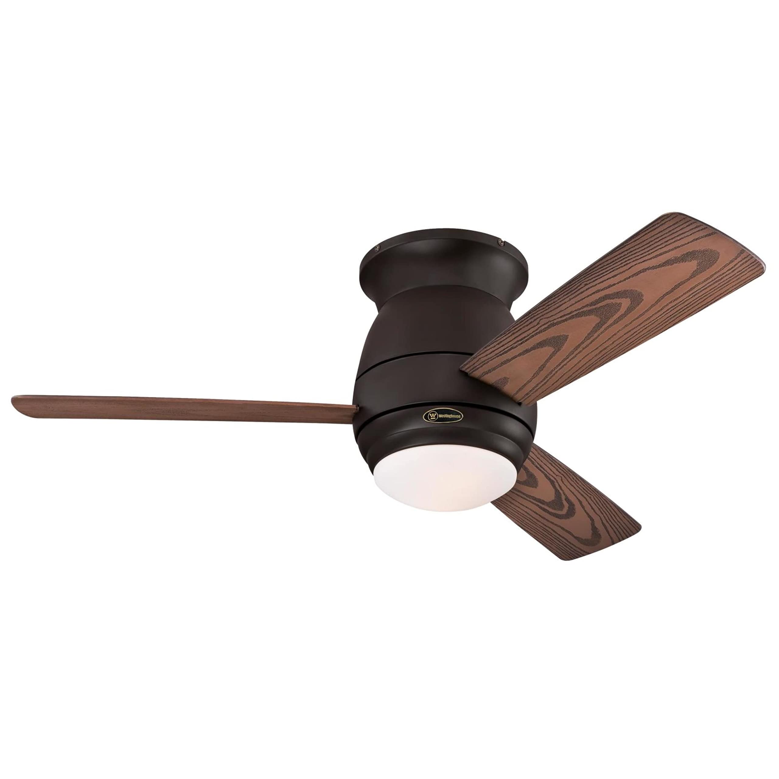 Westinghouse Halley 44-Inch Oil Rubbed Bronze Ceiling Fan with Dimmable LED Light Kit, Frosted Opal Glass & Remote Control - Indoor/Outdoor Use for Living Room, Bedroom, Patio, or Covered Porch