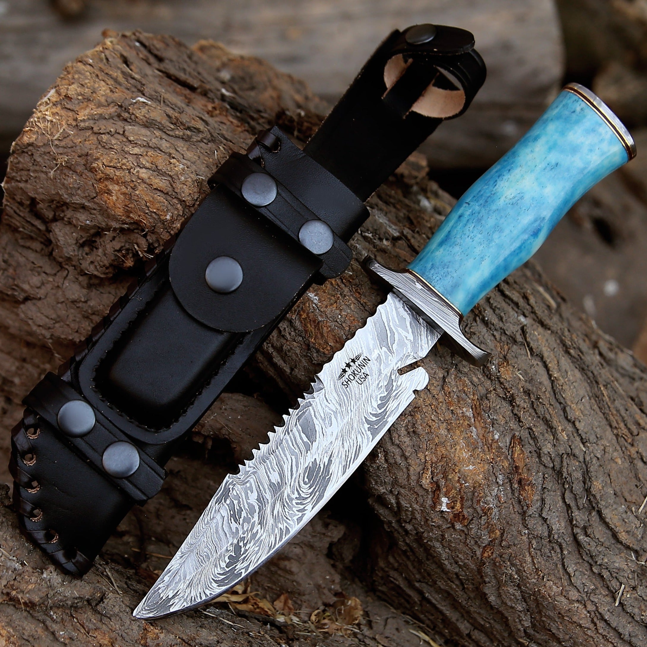 Premium Damascus Steel Handmade Hunting Knife - 7.0