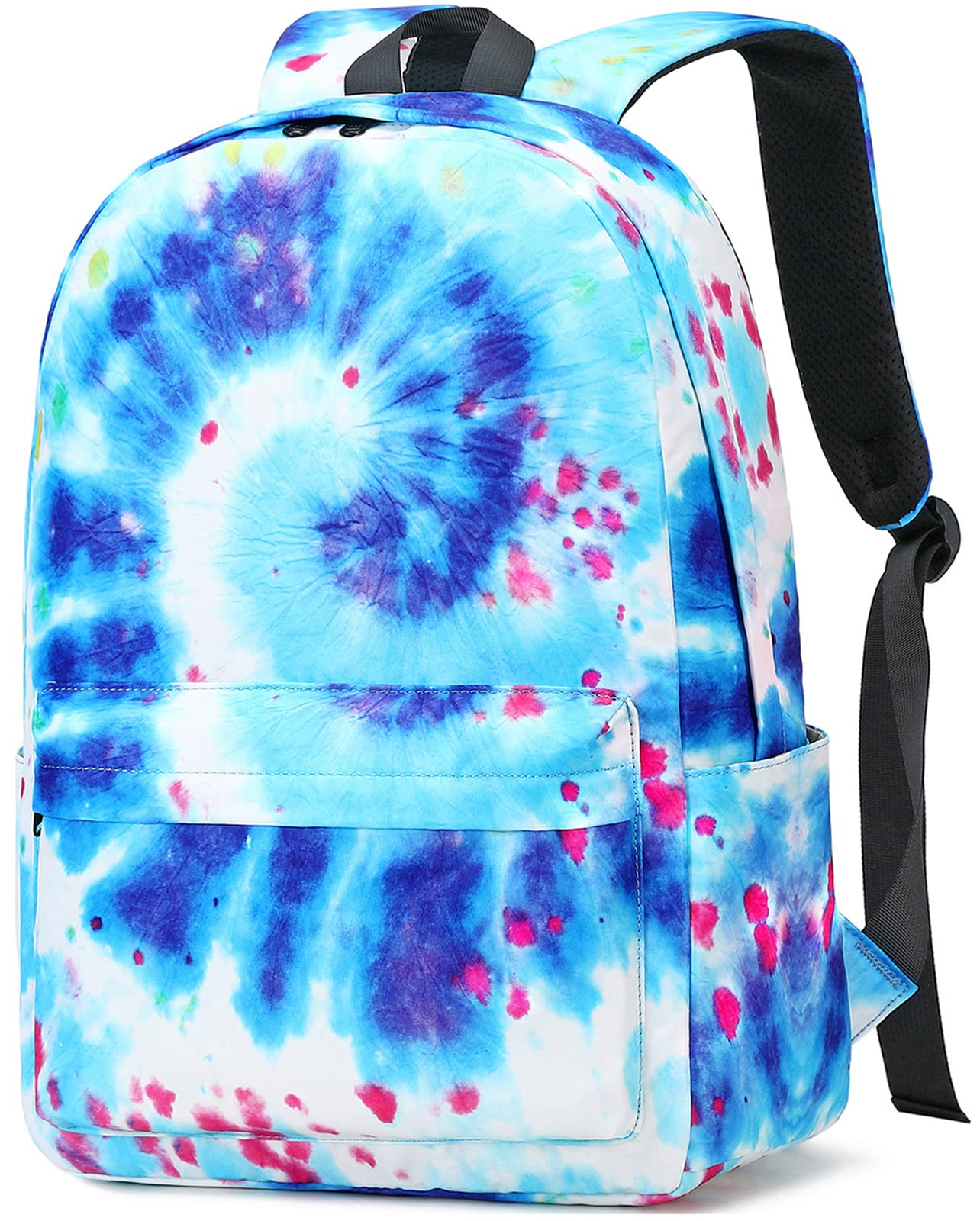 LOIDOU Tie Dye Blue Backpack for Girls, Kids & Teens - Lightweight School Bag, Bookbag, Daypack for School, Travel & Daily Use