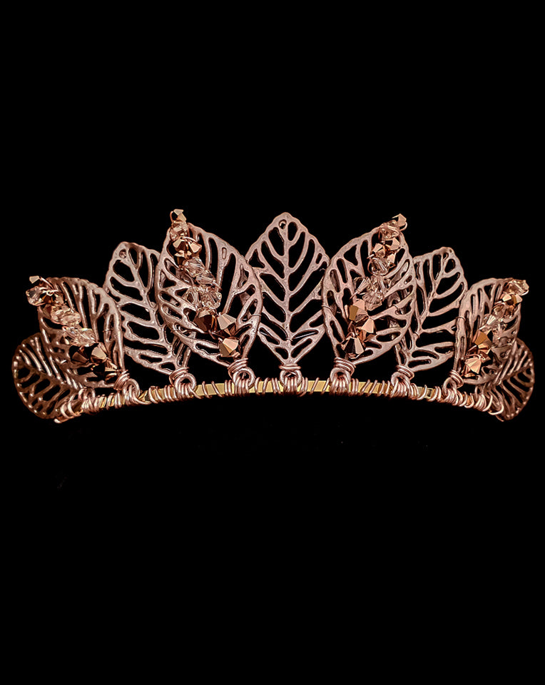 Antique Bronze Boho Leaf Wedding Crown - McKenzie by Kezani | Perfect for Bohemian Brides, Vintage Weddings & Festival Accessories