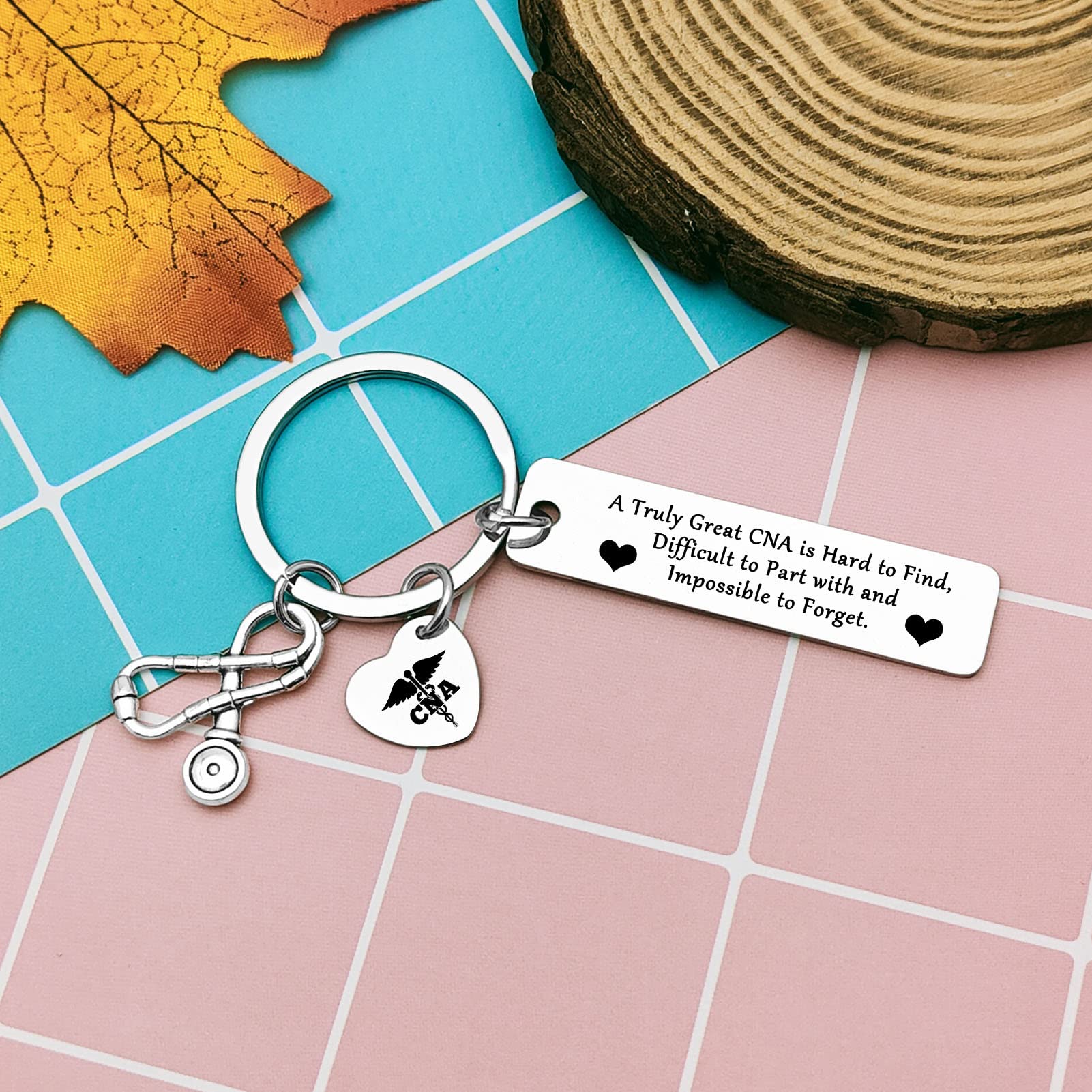 24 PCS Certified Nursing Assistant (CNA) Gift Keychains - Nurse Graduation, Nurse Day, Nursing School Student, Nurse Appreciation Gifts - Perfect for CNA Week, Christmas, Birthday - Silver Small Keychains for Healthcare Professionals