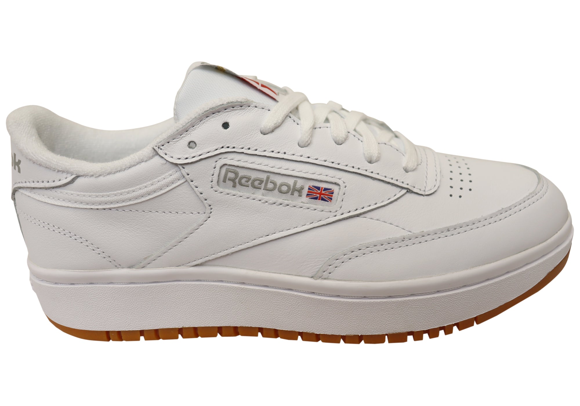 Reebok Club C Double Women's Comfortable Leather Lace-Up Sneakers | Classic White Tennis Shoes for Casual Wear, Gym & Everyday Fashion