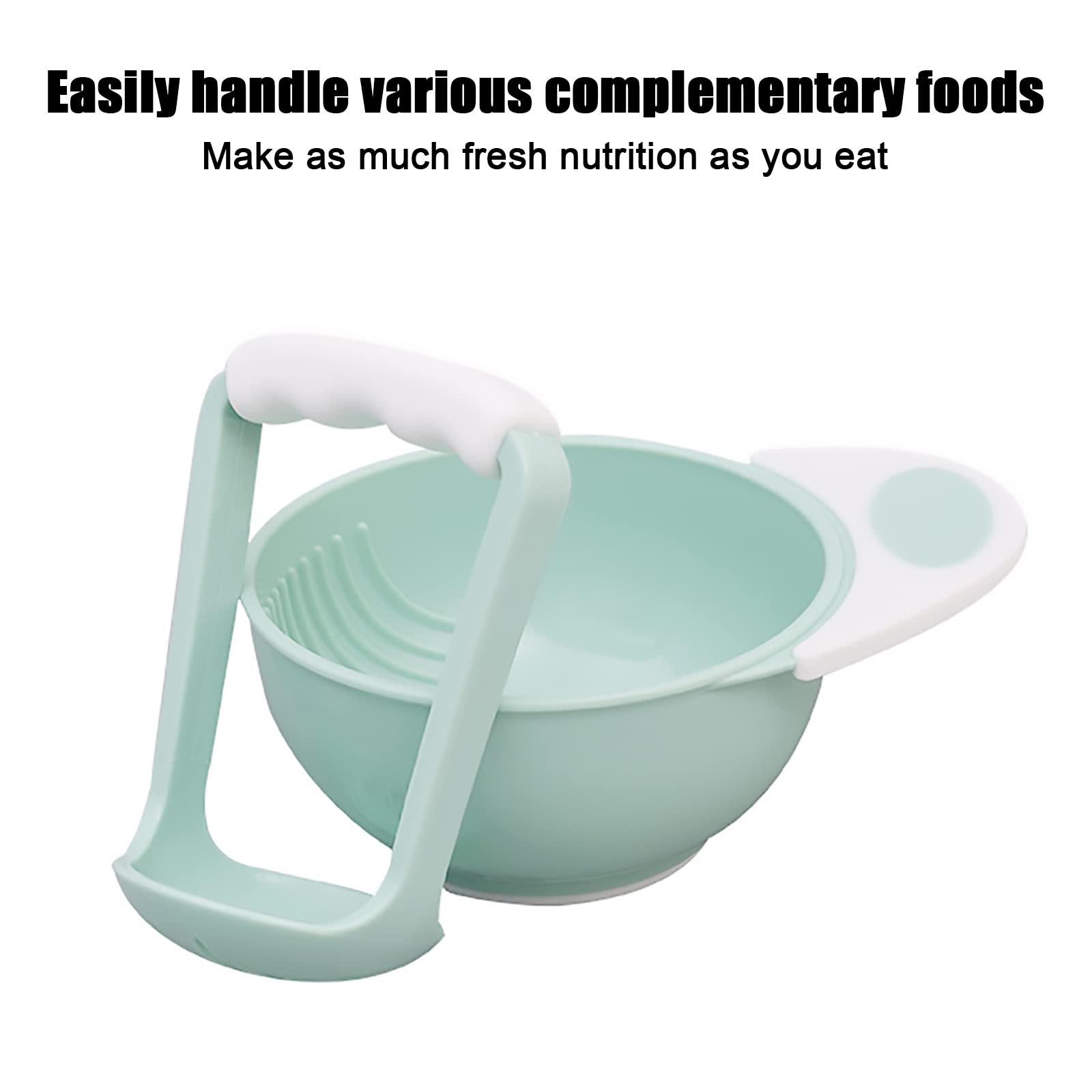 1 Set Manual Food Grinding Bowl - Practical Food Mill & Masher Tool for Baby Complementary Food - Durable Blue-White Kitchen Accessory - Perfect for Homemade Purees, Baby Food Prep & Healthy Cooking