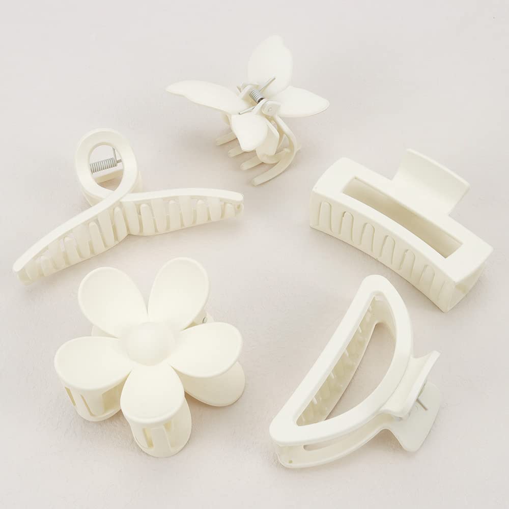 Ahoney 5 Pack Daisy Hair Clips for Women - Cute Banana Clips for Thick Hair Styling - Perfect for Daily Wear & Gifts