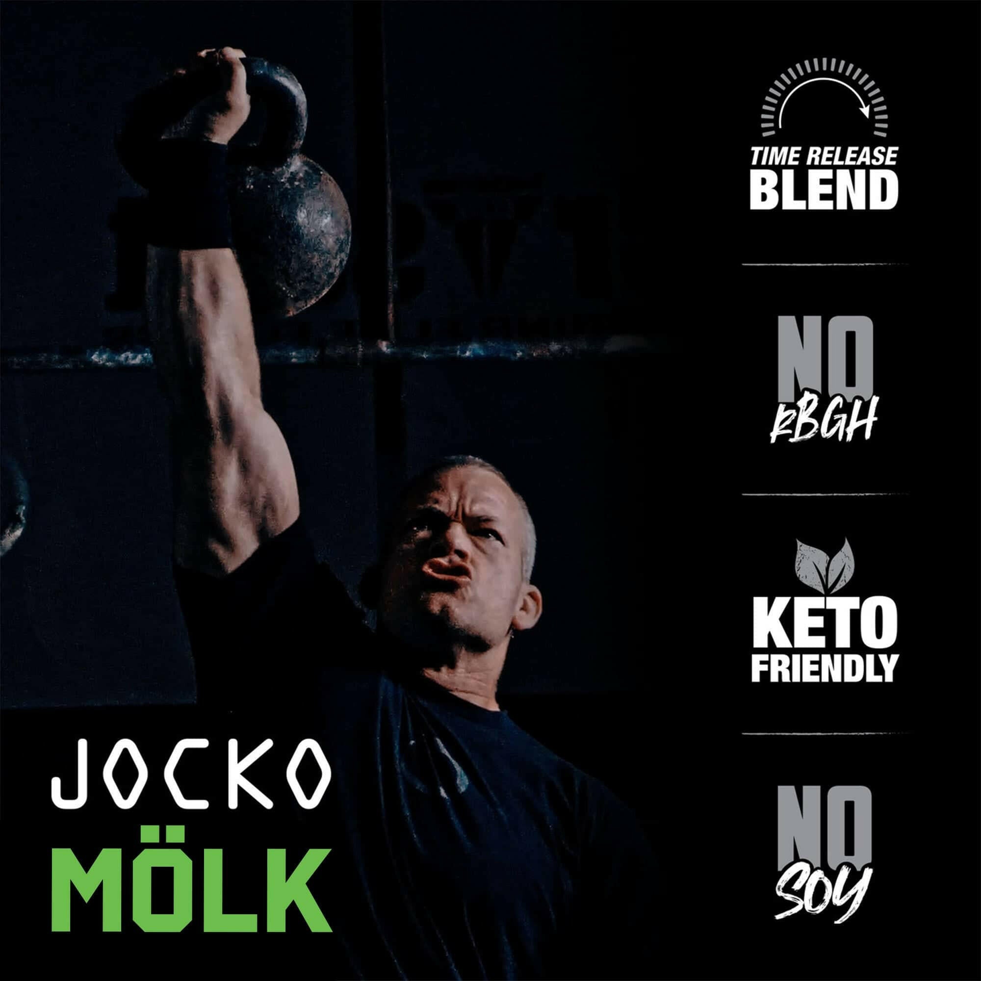 JOCKO MÖLK Premium Whey Protein Powder - 25g Protein per Serving, Low Sugar, Keto Friendly - Perfect for Post-Workout Recovery, Muscle Building & Healthy Lifestyle