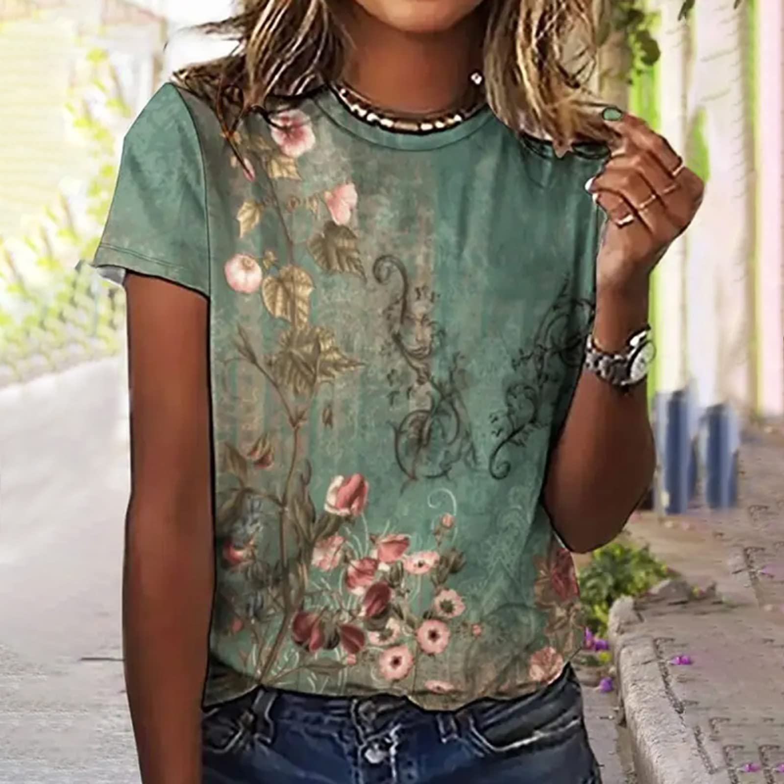 2024 Trendy Floral Printed Blouses for Women - Lightweight Soft Summer Tops & Casual Dressy Shirts | Perfect for Office Wear, Date Nights & Weekend Outfits