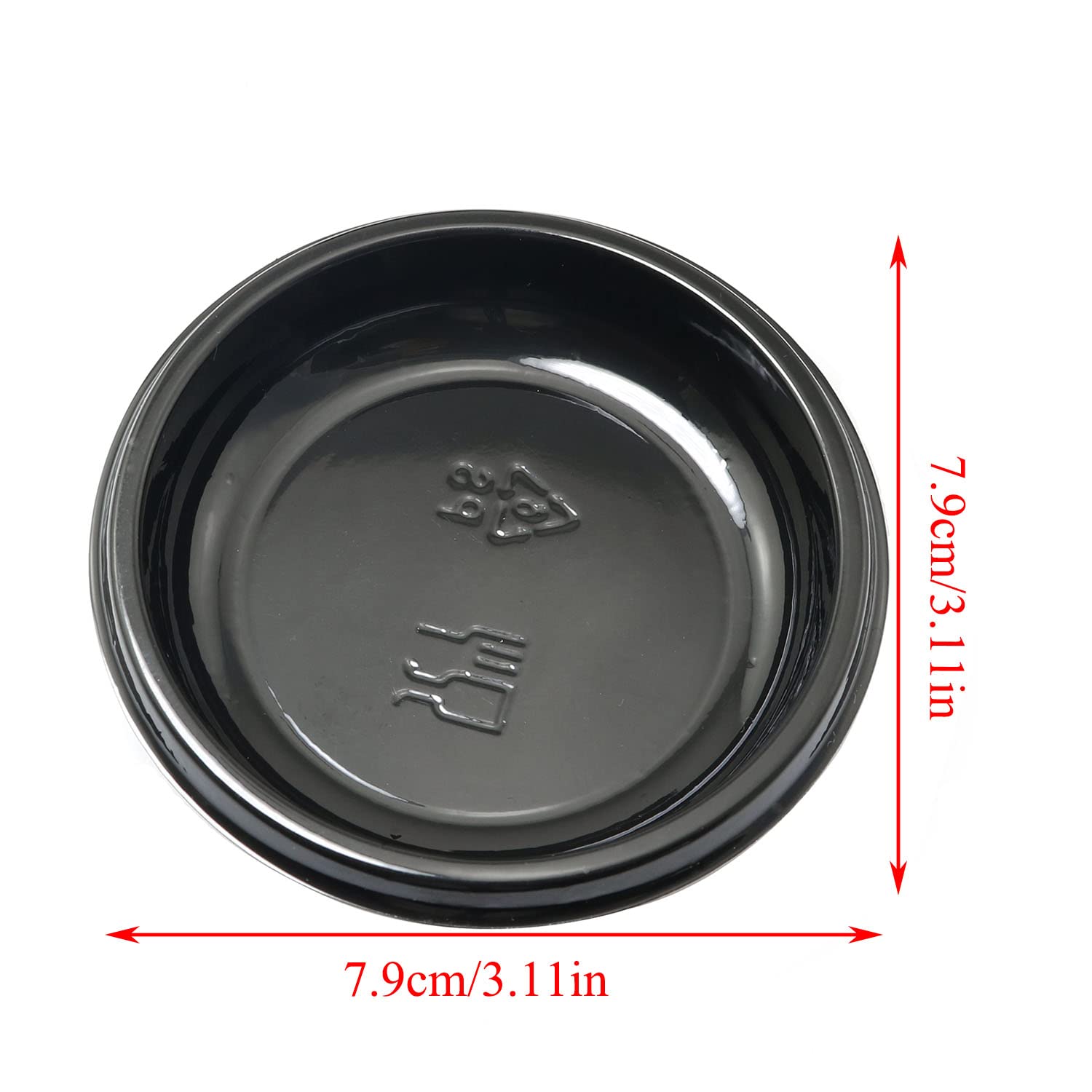 30-Pack Black Round Plastic Disposable Sauce Dishes - Small Dipping Bowls for Soy Sauce, Condiments, Soup & Seasoning - Perfect for Home, Restaurants, Parties & Catering Events