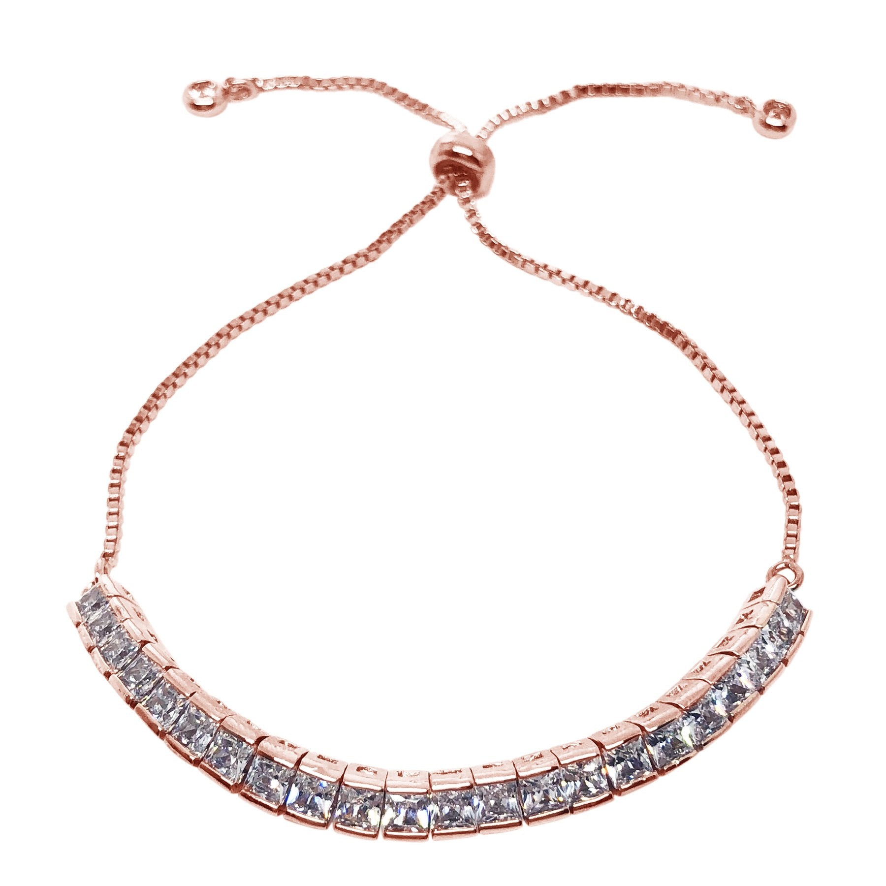 Elegant Teli Square Crystal Adjustable Bridal Wedding Bracelet – Exclusive at Kezani | Perfect for Bridal Showers, Wedding Ceremonies & Anniversary Gifts