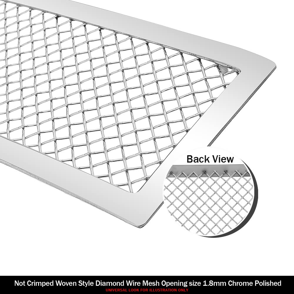 APS Compatible Stainless Steel Chrome Mesh Front Grill Grille Insert for Chevy Camaro LT 2016-2018 Lower Bumper (Part# C76367T) - Enhances Vehicle Appearance & Aerodynamics