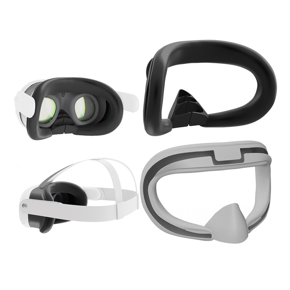 BeisDirect Silicone Protective Cover for Meta Quest 3 - White VR Accessories for Enhanced Comfort & Grip - Perfect for Gaming, Fitness & Virtual Reality Experiences