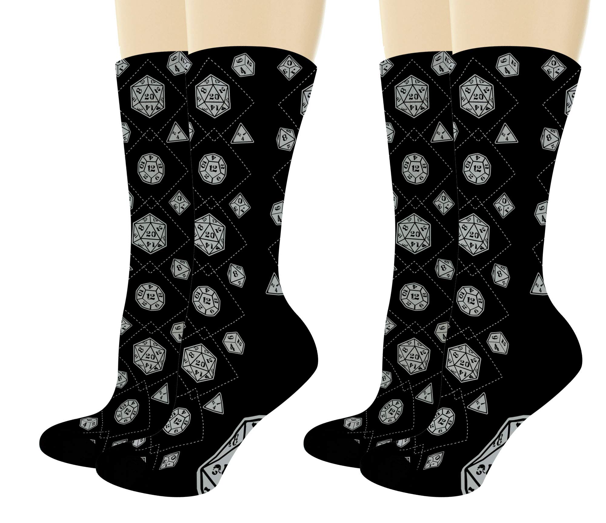 D20 Dice Socks for Gamers - Role-Playing Game Gifts, Lucky Nerdy Crew Socks - Perfect for D&D, Tabletop RPGs & Board Game Nights