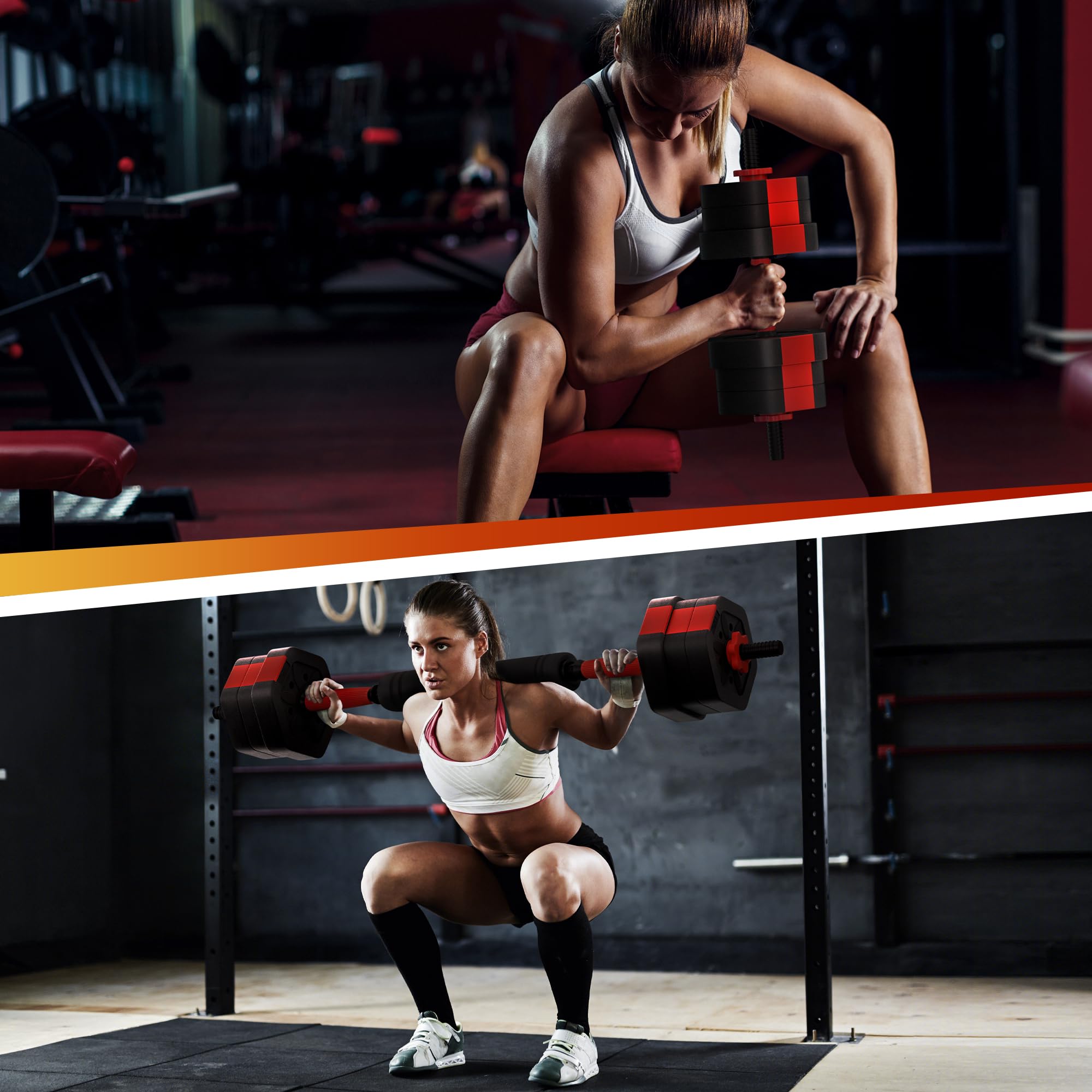 VIVITORY Adjustable Dumbbell Set with Connector - 5-50 lbs Hexagon Free Weights for Home Gym, Non-Rolling Design with Cement Mixture - Perfect for Strength Training, HIIT Workouts & Home Fitness