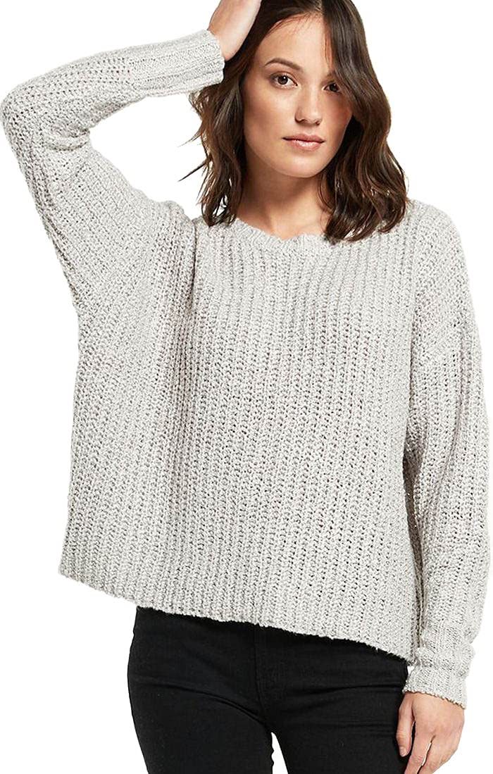 Women's Camden Crew Neck Sweater - Soft Heather Grey Pullover for Fall & Winter | Cozy Casual Wear, Office Outfits & Weekend Layering