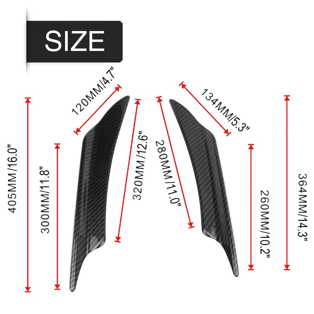 Universal ABS Front Bumper Spoiler Lip Splitter - 4Pcs Carbon Fiber Style Car Body Kit for Enhanced Aerodynamics & Sporty Look - Perfect for Sedans, Coupes & Tuner Cars