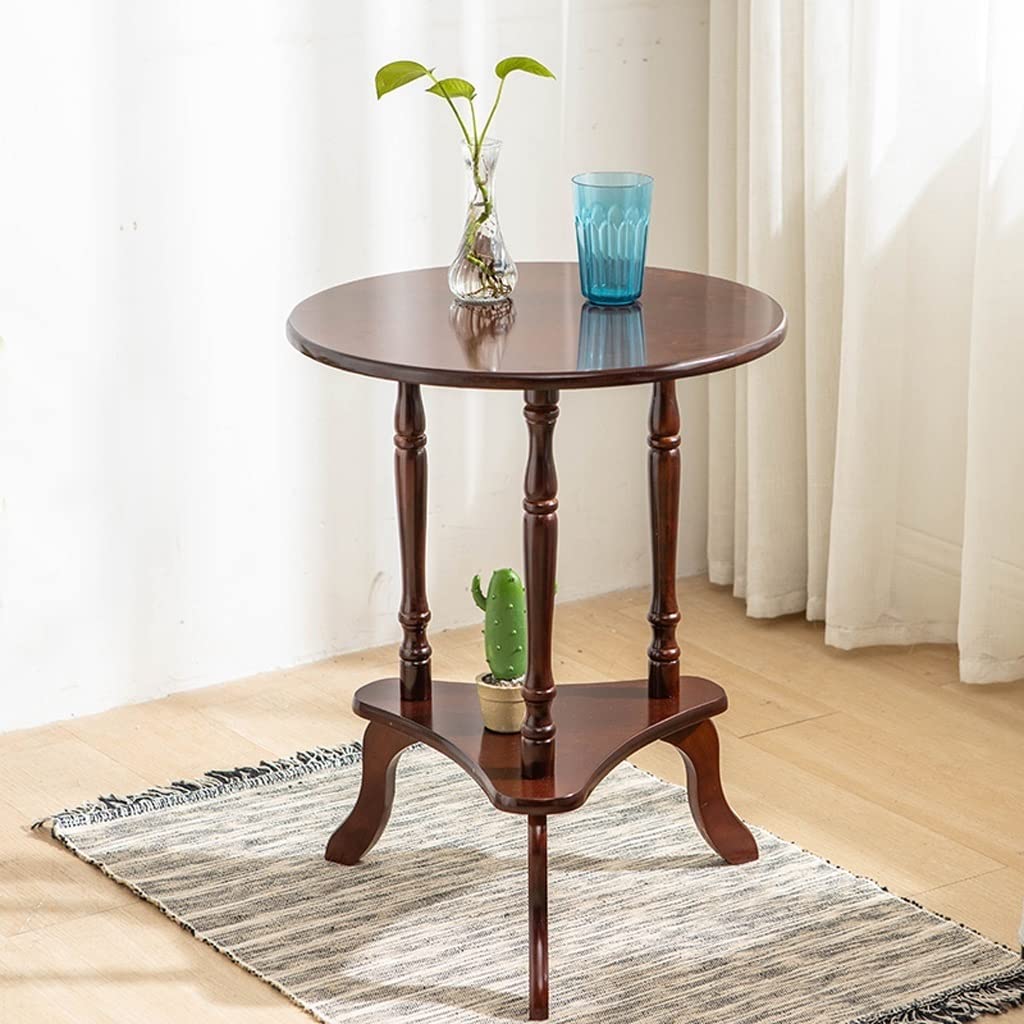 Round Modern 2-Tier Coffee Table - Small Accent End Table for Living Room, Bedroom & Office with Clear Glass Shelf - Perfect for Corner Spaces, Tea Time & Stylish Home Decor