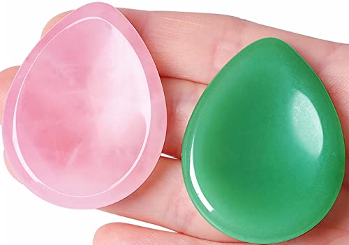 D-rose Quartz & Green Aventurine - Water Drops Shaped