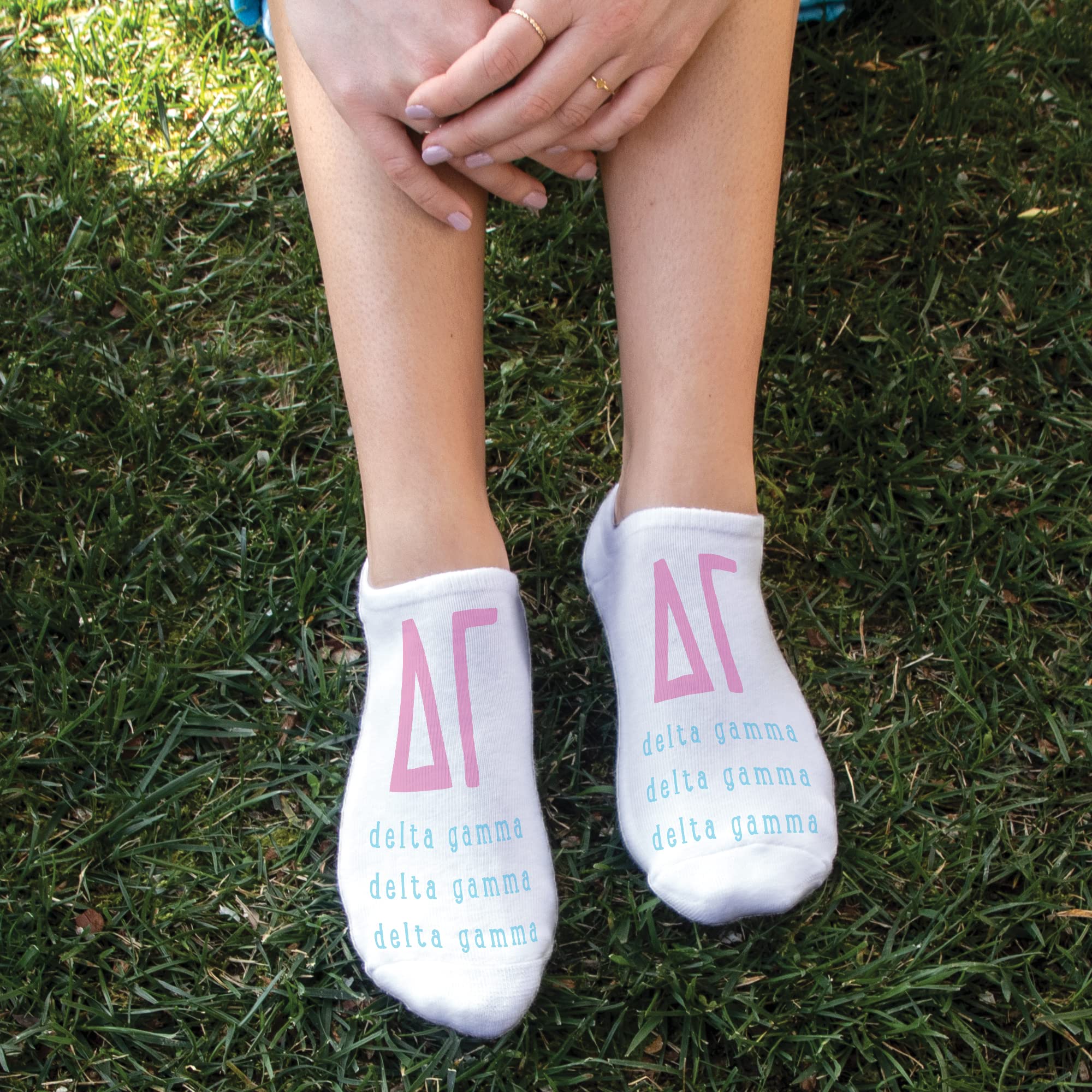 Custom Printed Sorority Socks for Women & Girls - Greek Letter Socks with Large Bold Fonts | Perfect for College Events, Sisterhood Gifts & Greek Life Accessories