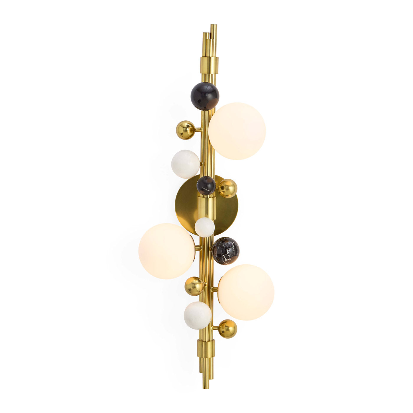 Globo Three Light Wall Sconce - Modern Plug-in Wall Light Fixture for Bedroom, Living Room, and Hallway Lighting
