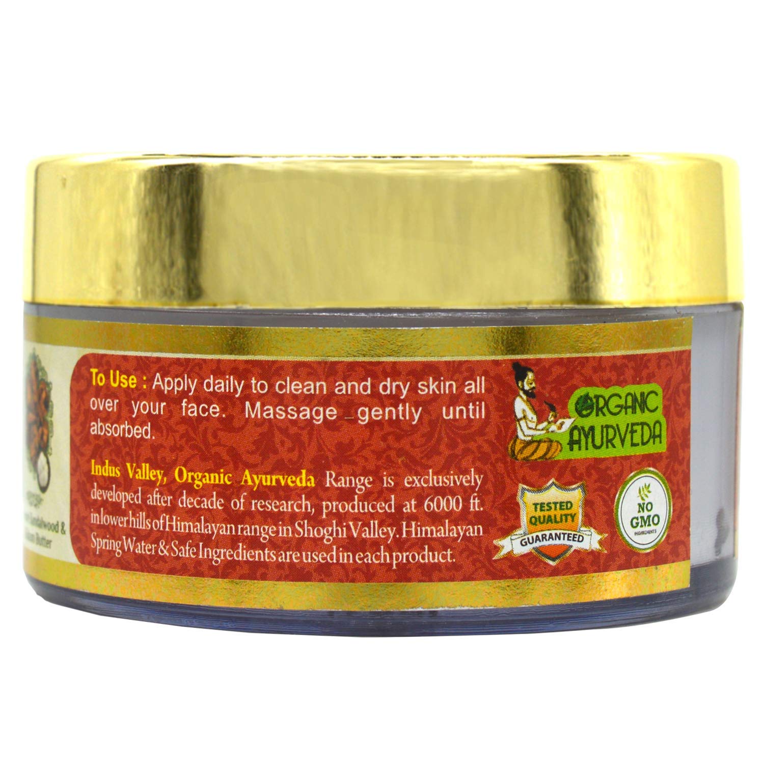 INDUS VALLEY Organic Night Cream with Mysore Sandalwood & Kokum Butter - 50ml Anti-Aging Face Moisturizer for Dry & Sensitive Skin - Perfect for Nighttime Skincare Routine & Hydration