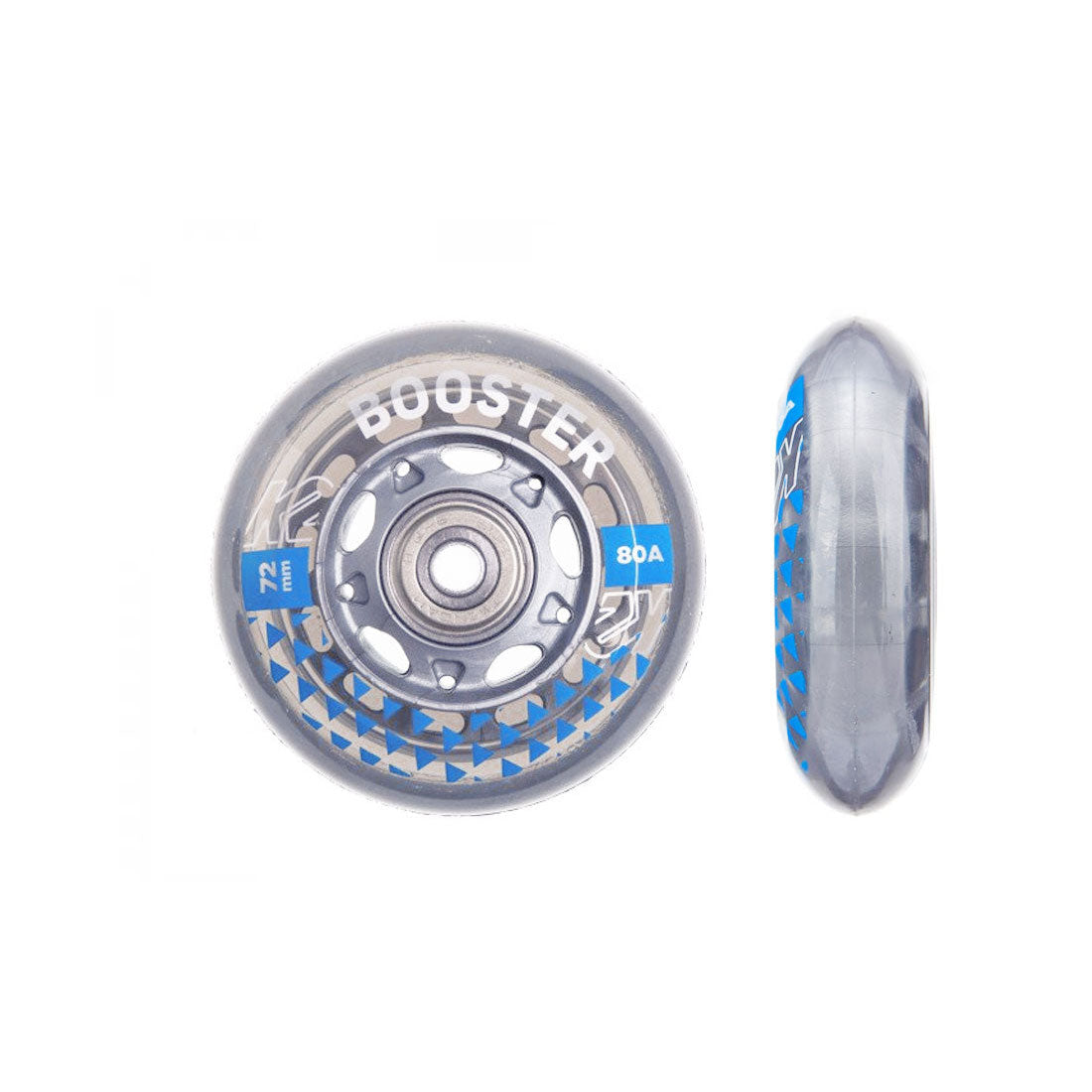 K2 Booster 72mm 80a 8pk Skateboard Wheels with ILQ5 Bearings - High Performance Wheels for Street Skating and Longboard Cruising