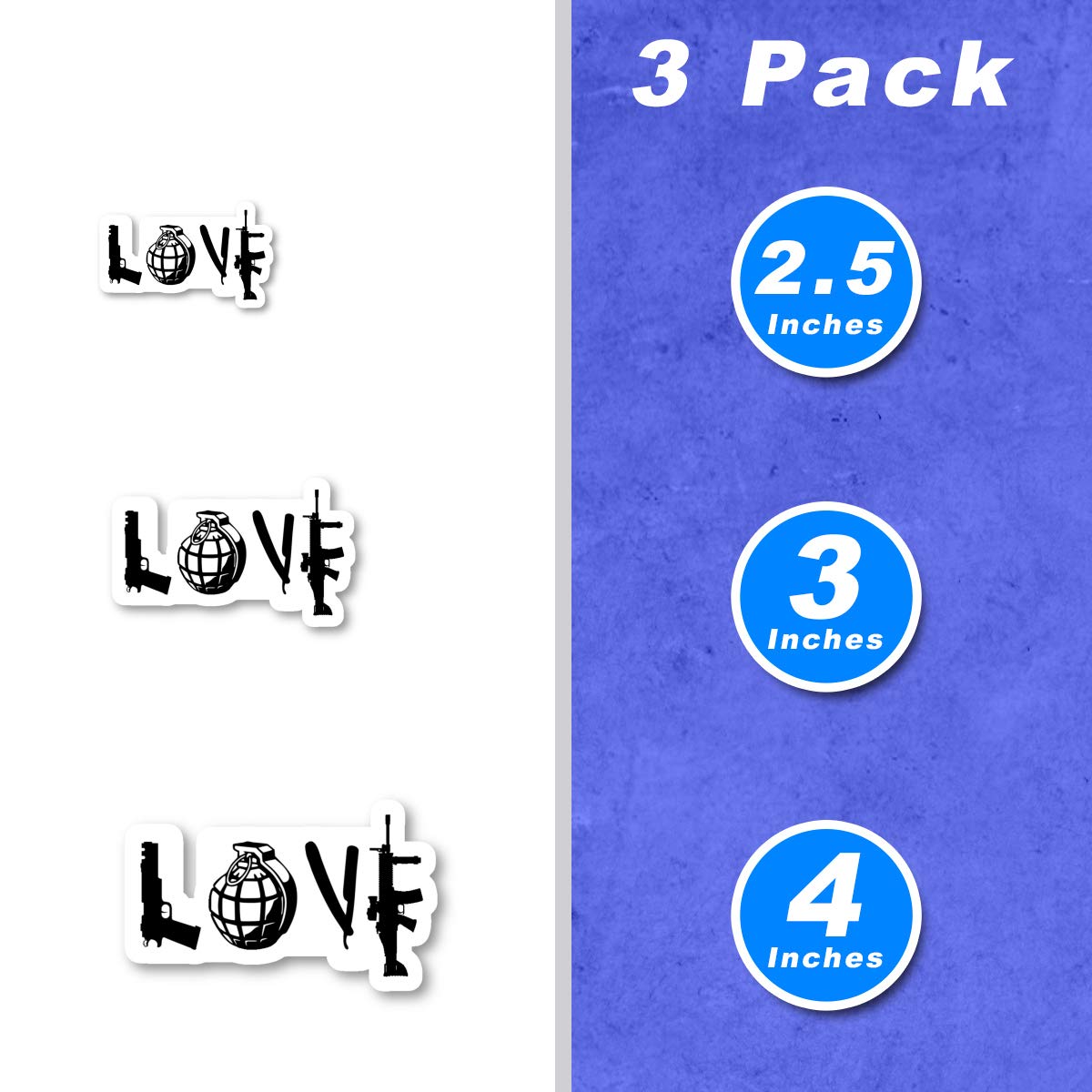 Military Love Tactical Stickers 3-Pack (2.5