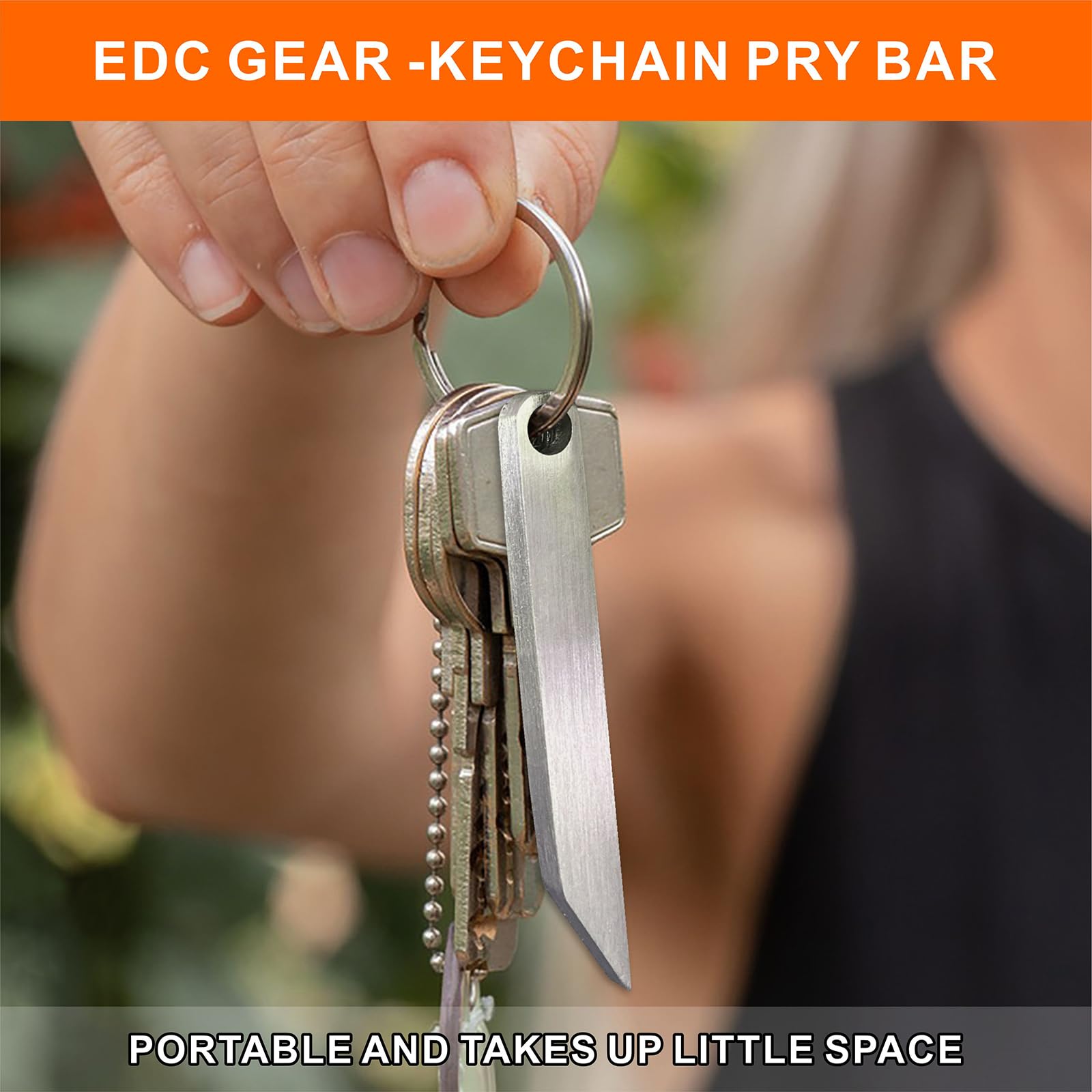 2 PCS Stainless Steel Keychain Pry Bar - Compact Multi-Tool for EDC, Outdoor Adventures & Emergency Situations