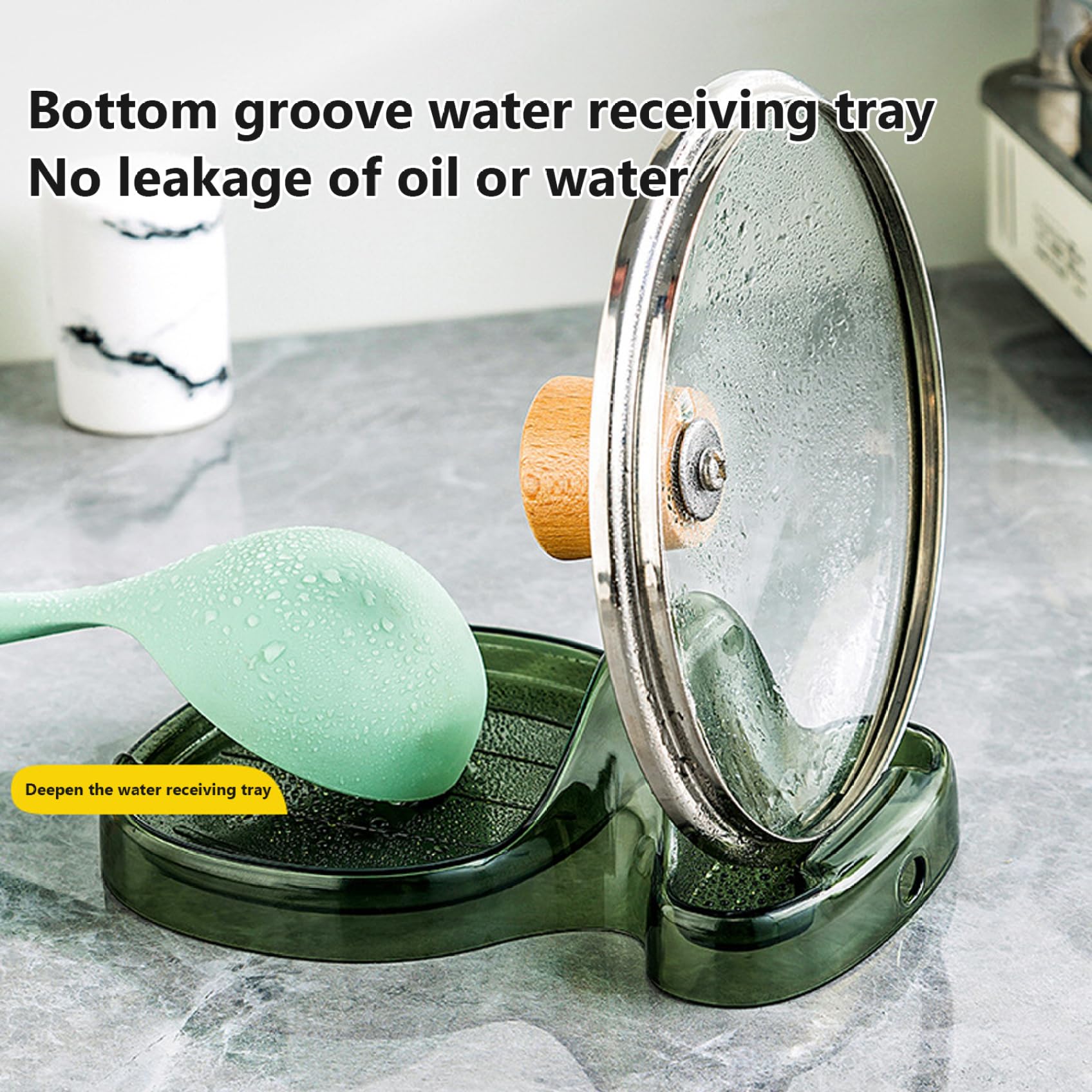 2-Pack Multifunctional Kitchen Lid Holder & Spoon Rest - Stove Top Organizer for Pots, Pans & Utensils - Prevents Water Drips & Keeps Countertops Clean - Perfect for Cooking, Baking & Kitchen Organization
