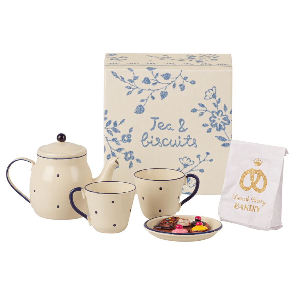 Maileg Miniature Tea Set for Two - Adorable Dollhouse Accessories for Pretend Play & Tea Parties - Perfect for Kids, Collectors & Gift Giving