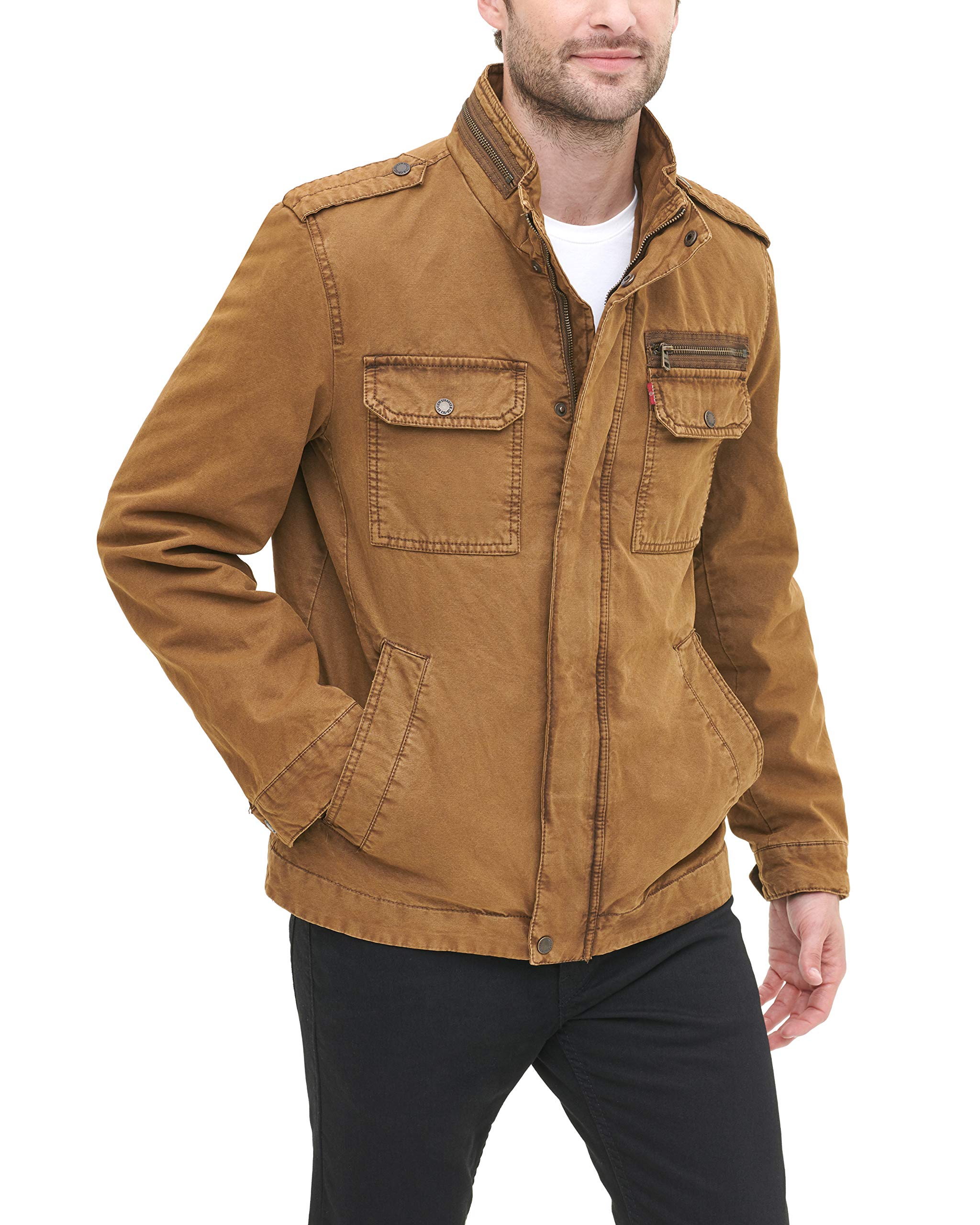 Levi's Men's Washed Cotton Military Jacket - Regular, Big & Tall Sizes | Vintage Style Utility Jacket for Outdoor Adventures, Casual Wear & Street Fashion