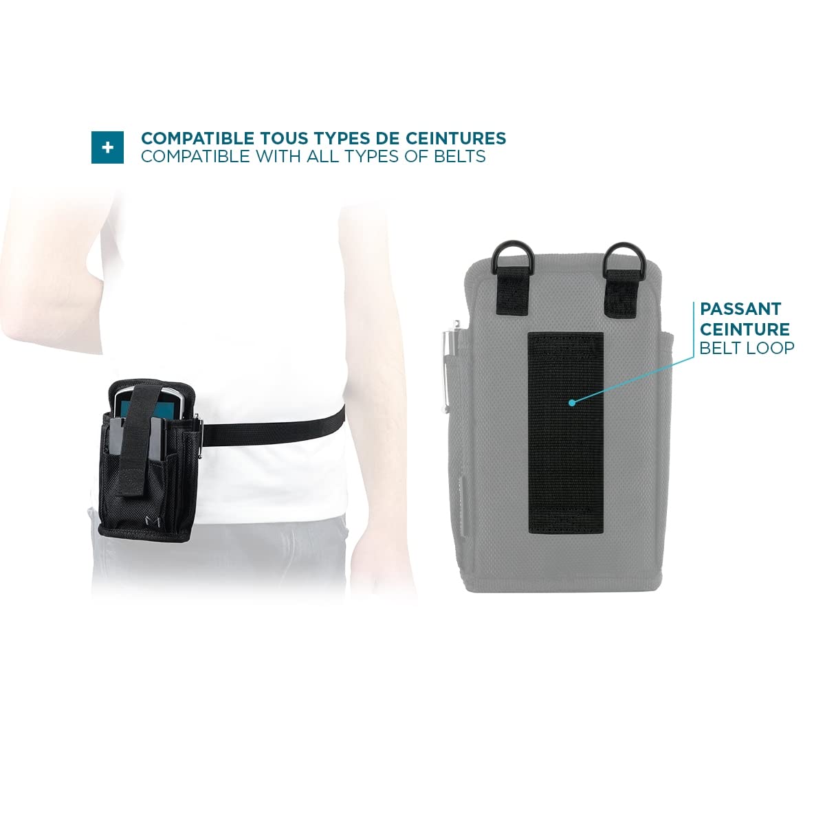 Hands-Free Holster for Handheld Mobile Computer & Smartphone - Belt Clip Carrying Case Pouch (Size S) - Perfect for Warehouse, Delivery & Outdoor Work