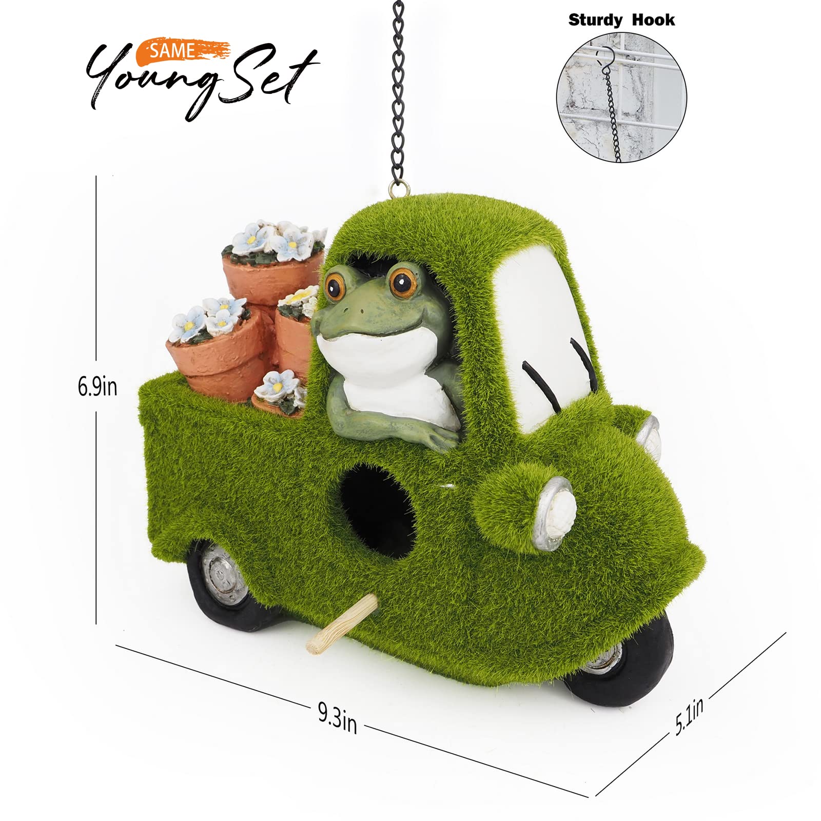 Unique Flocking Bird House for Outside - Hanging Bird Houses Outdoor for Garden & Patio - Easy to Install & Clean - Perfect Birdhouse Gift for Kids & Bird Lovers - Attracts Wild Birds to Your Backyard