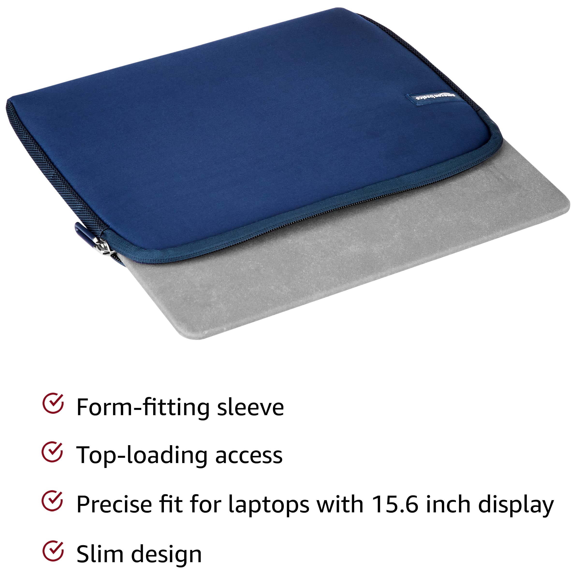 Amazon Basics 11.6-Inch Laptop Sleeve - Protective Neoprene Case for MacBook Air, Chromebook & Ultrabooks - Navy Blue - Perfect for Travel, School & Office Use