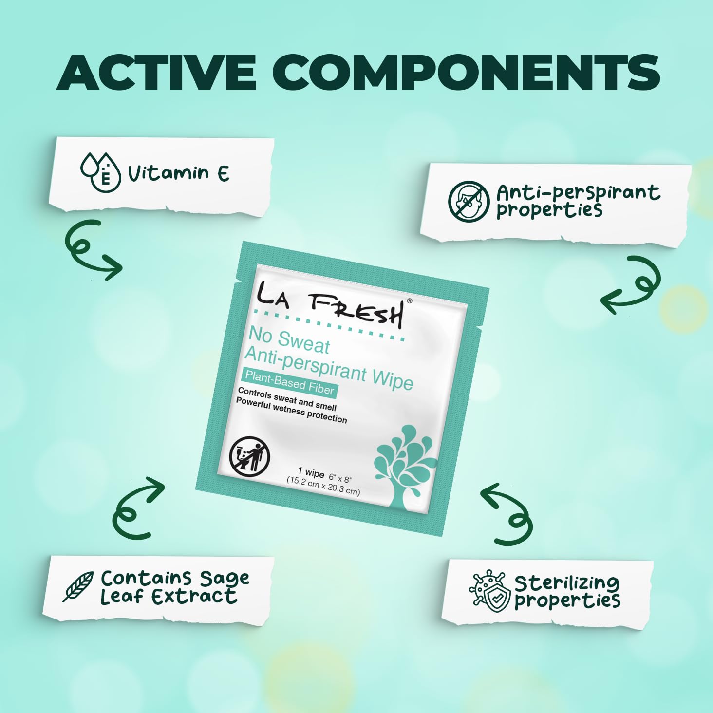 La Fresh Travel Lite Antiperspirant & Deodorant Wipes - 200 Individually Wrapped Body Wipes for Men & Women | On-The-Go Freshness for Travel, Gym & Outdoor Activities
