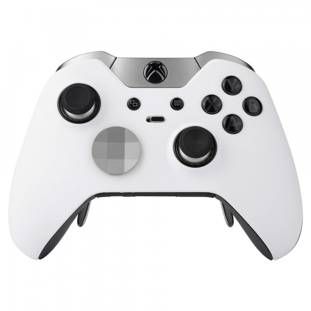 eXtremeRate White Replacement Front Housing Shell for Xbox One Elite Controller Model 1698 XOEP002 - Customize Your Gaming Experience for Competitive Play & Professional Tournaments